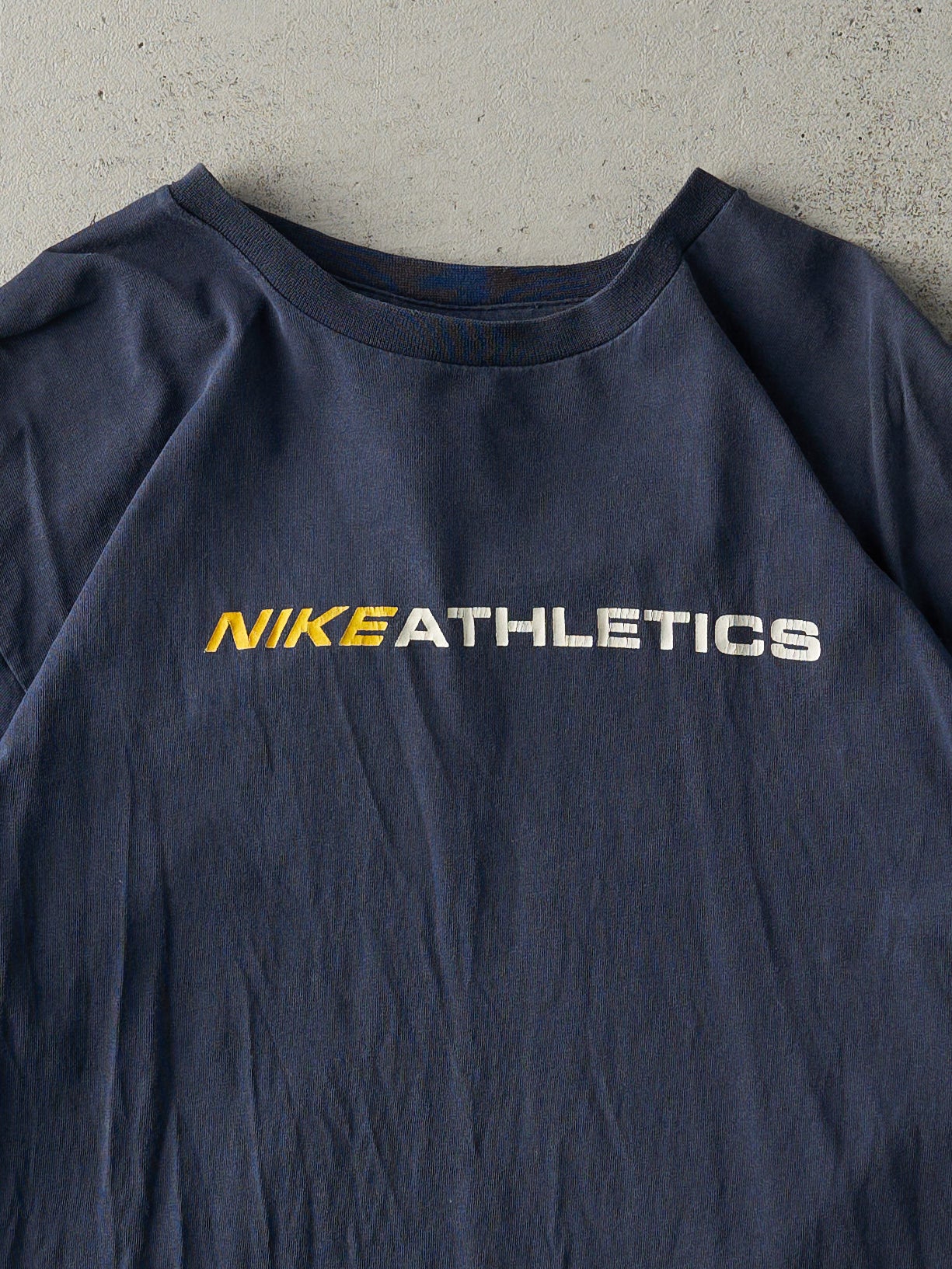 Vintage Y2K Navy Blue Nike Athletics Tee (M)