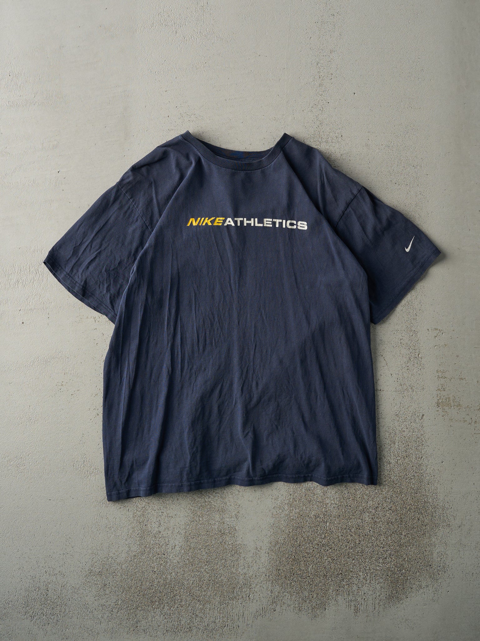 Vintage Y2K Navy Blue Nike Athletics Tee (M)