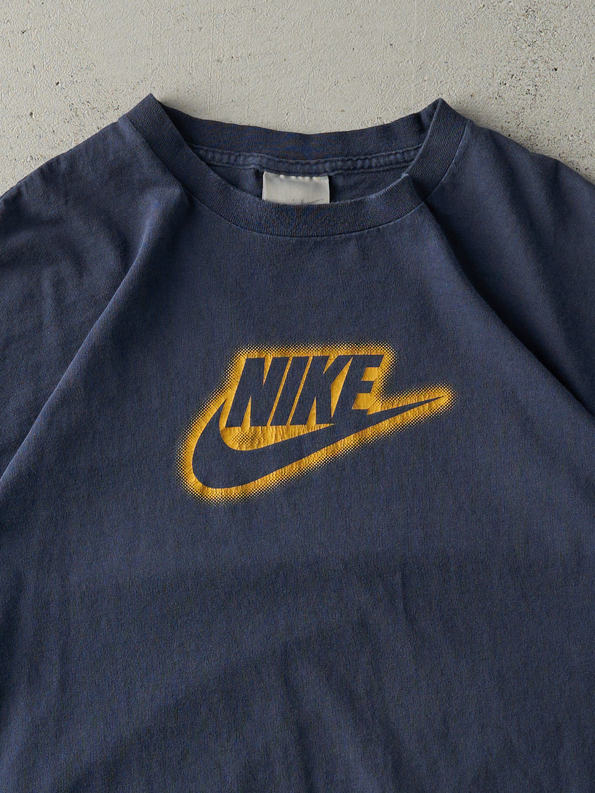 Vintage Y2K Navy Blue Nike Logo Tee (L)