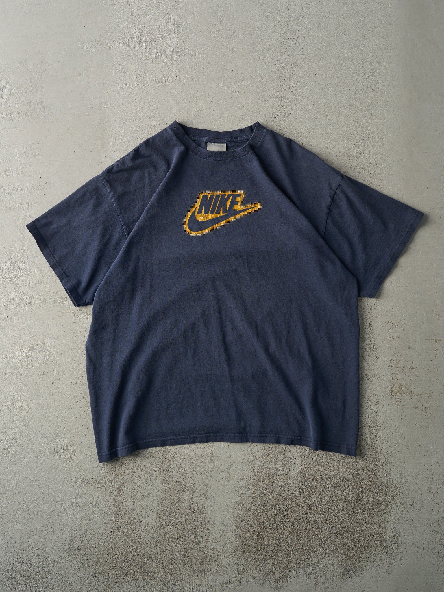 Vintage Y2K Navy Blue Nike Logo Tee (L)