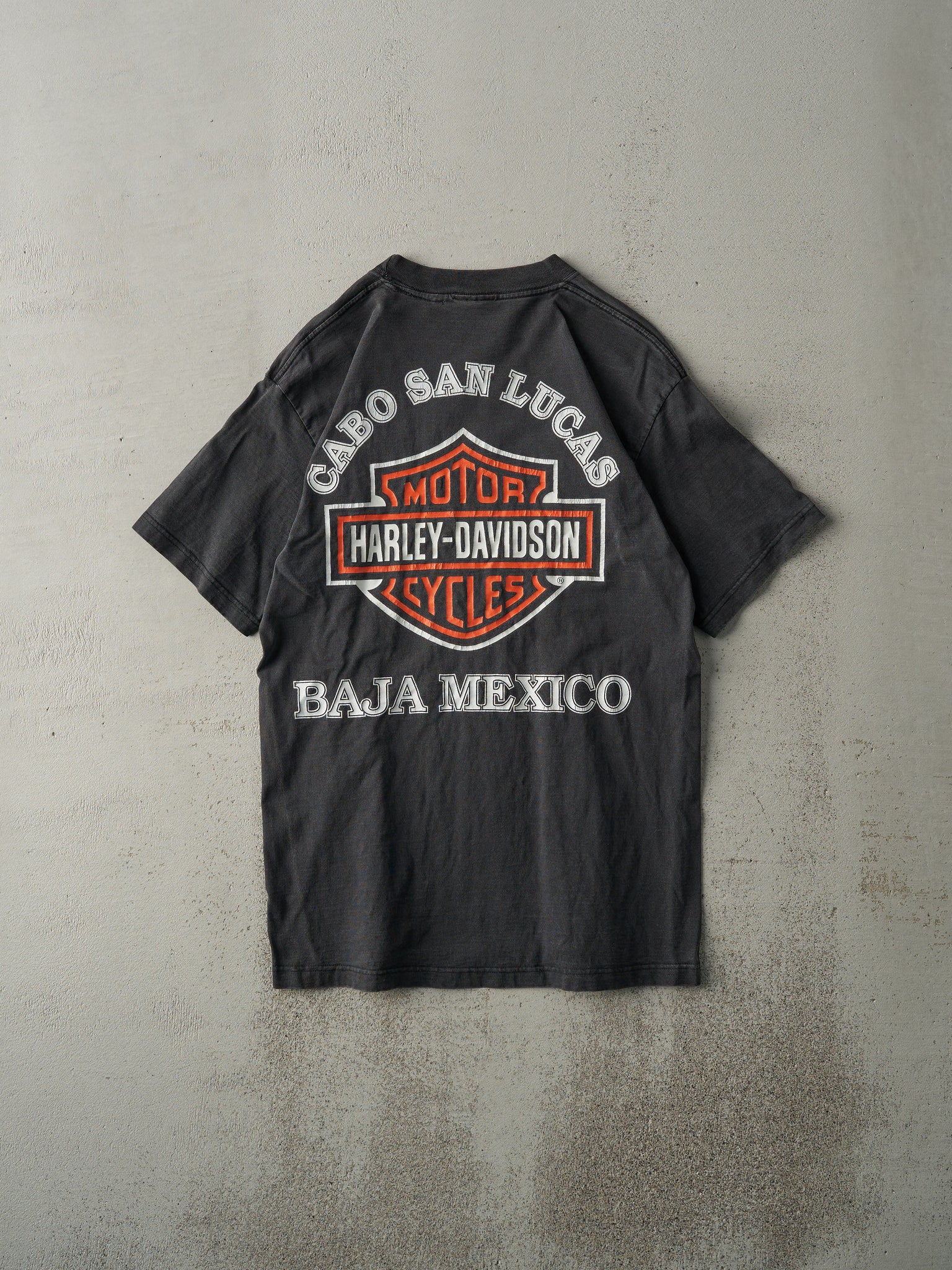 Vintage 00' Faded Black Baja Mexico Harley Davidson Tee (S)