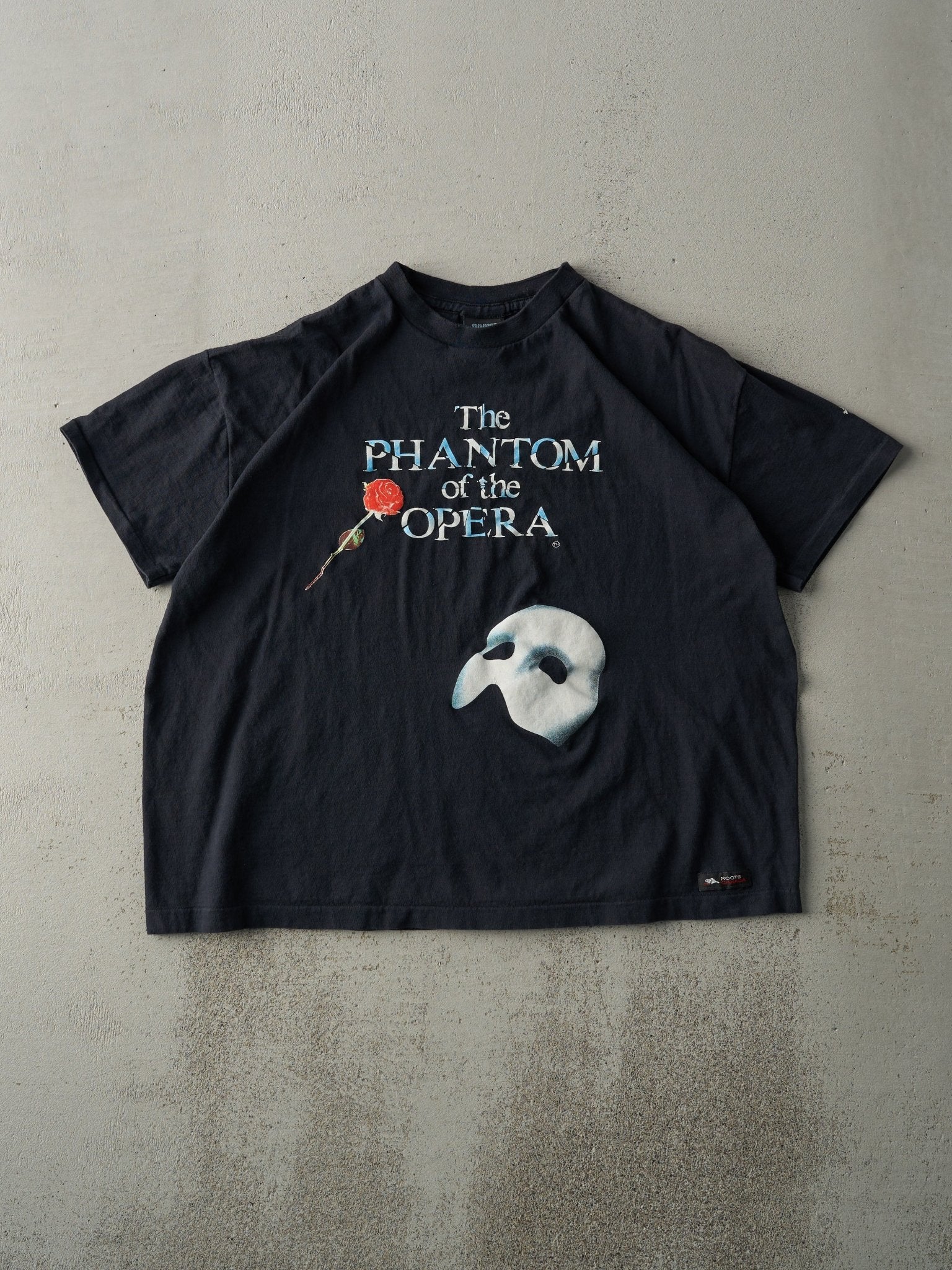 Vintage 90s Black The Phantom of the Opera Single Stitch Boxy Tee (M)