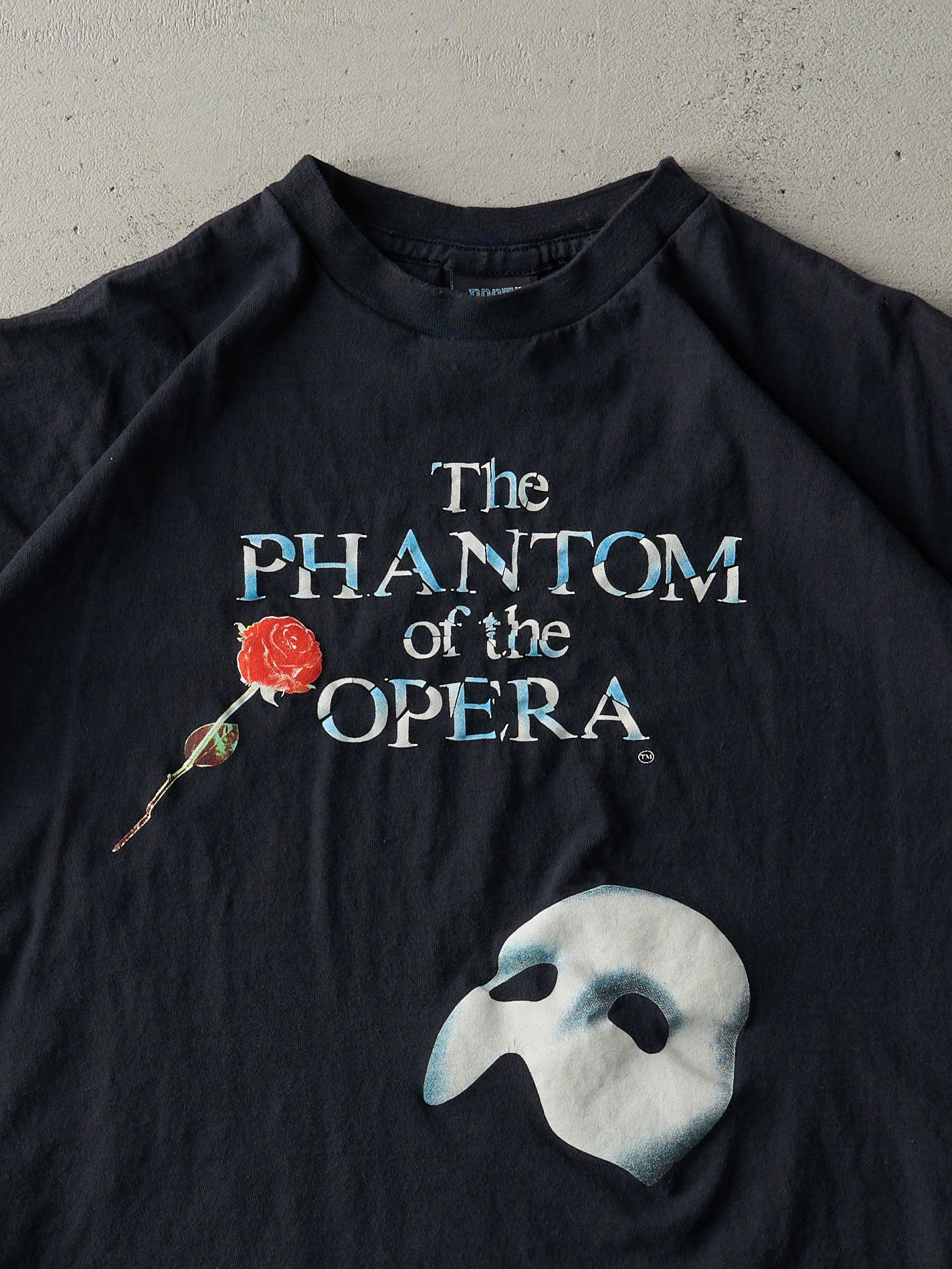 Vintage 90s Black The Phantom of the Opera Single Stitch Boxy Tee (M)