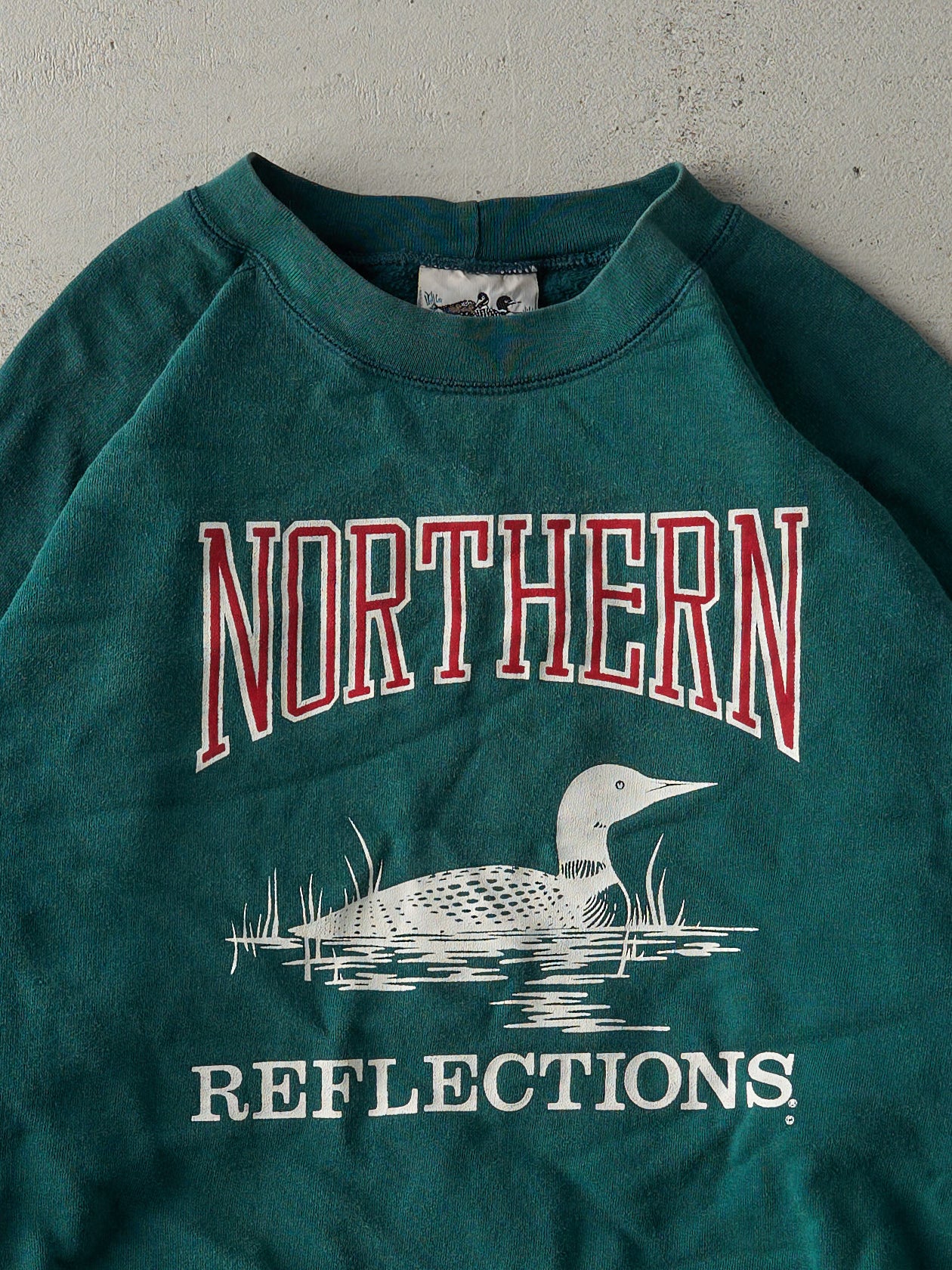 Vintage 90s Faded Green Northern Reflections Boxy Crewneck (L)