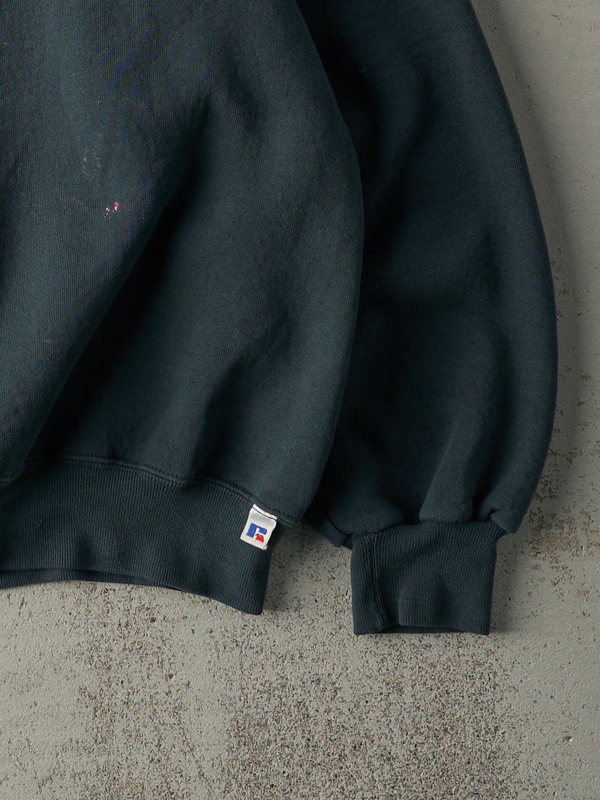 Vintage 90s Washed Pine Green Russell Athletics Blank Crewneck (L)