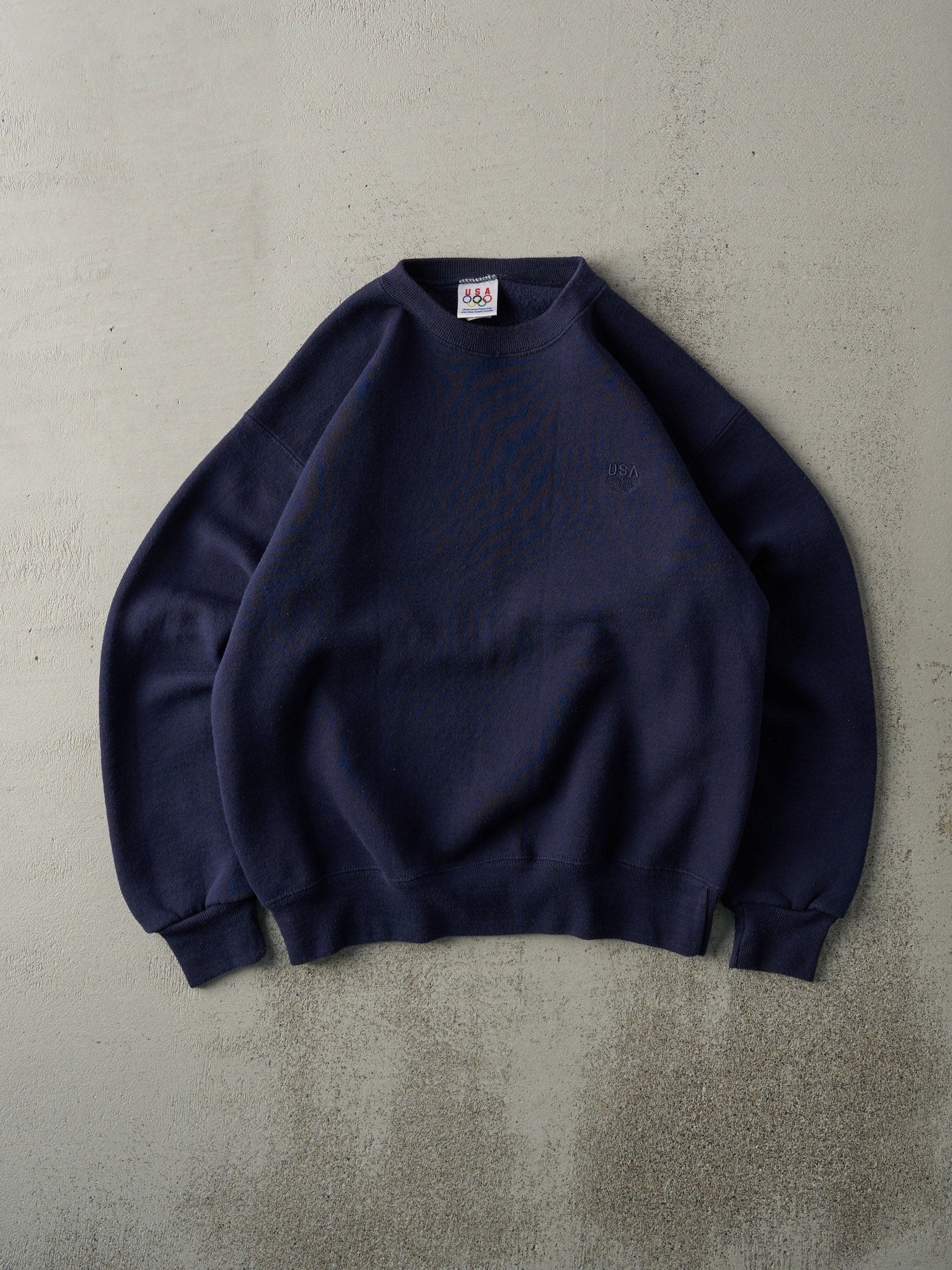Vintage 90s Navy Blue USA Olympic Embroidered Crewneck (M)