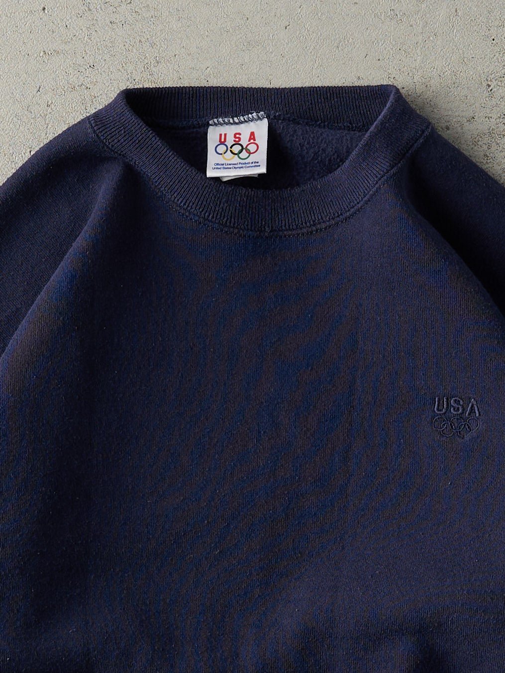 Vintage 90s Navy Blue USA Olympic Embroidered Crewneck (M)
