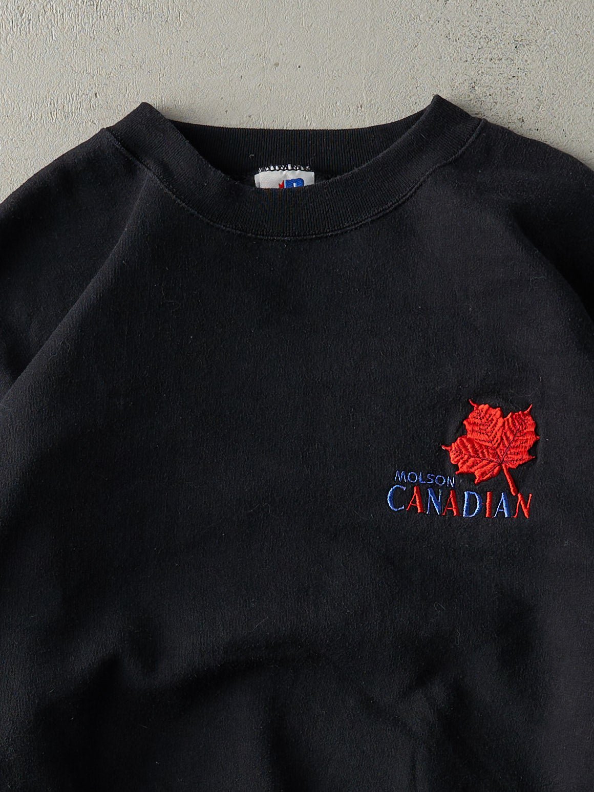 Vintage 90s Black Molson Canadian Embroidered Crewneck (L)