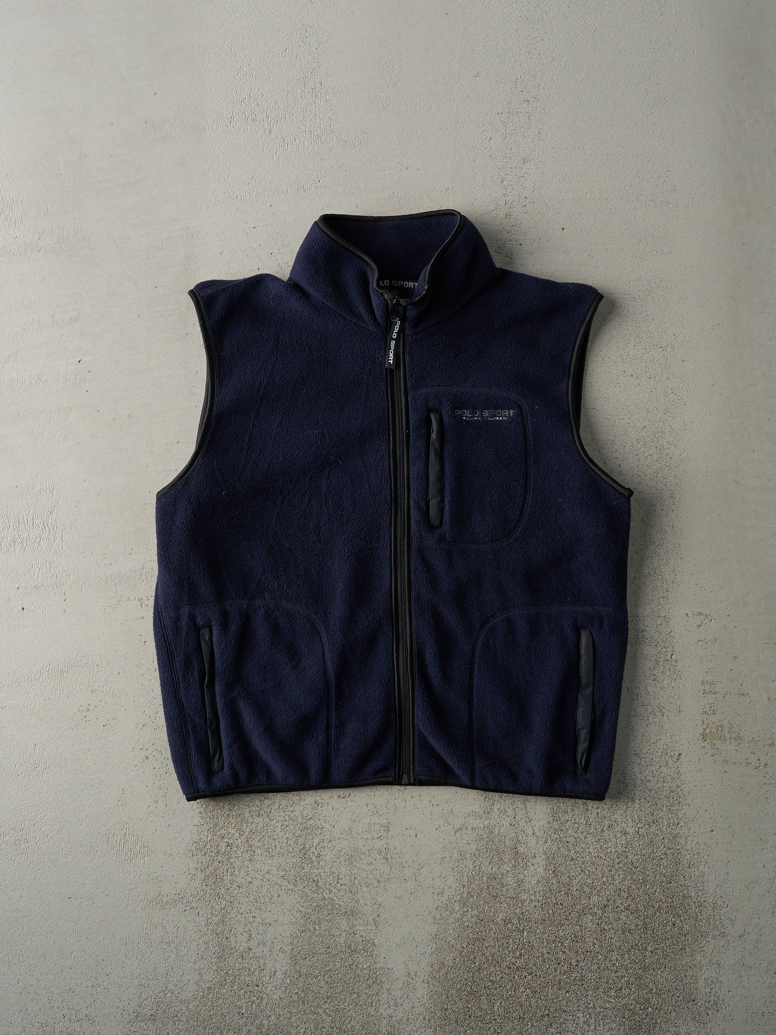 Vintage 90s Navy Blue Polo Ralph Lauren Fleece Vest (M)