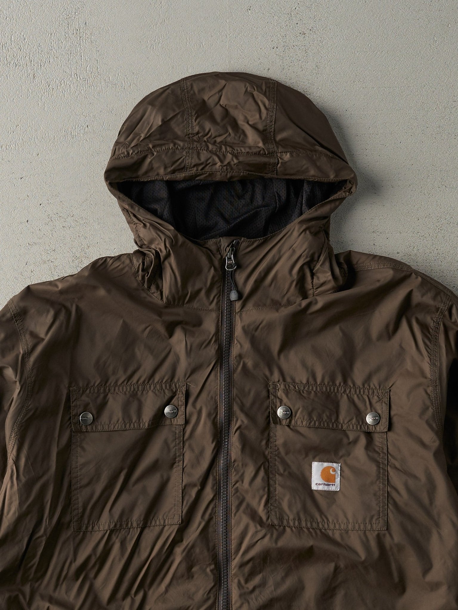 Vintage Y2K Brown Carhartt Rain Jacket (L)