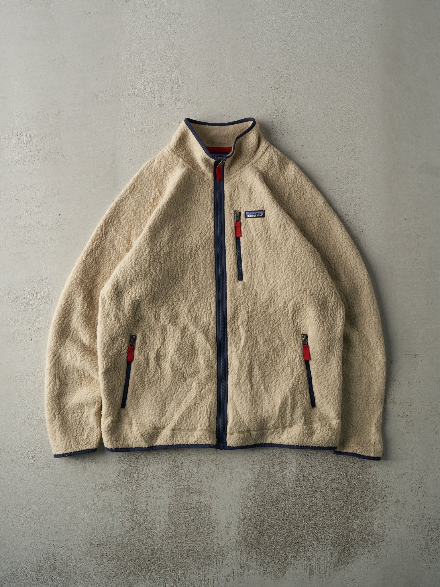 Vintage 90s Beige Patagonia Deep Pile Feleece Jacket (M)