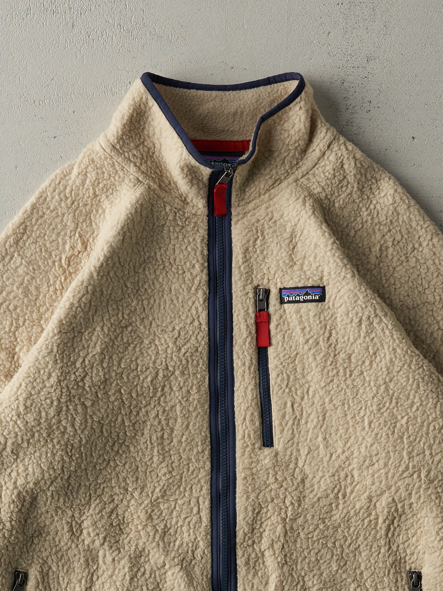 Vintage 90s Beige Patagonia Deep Pile Feleece Jacket (M)