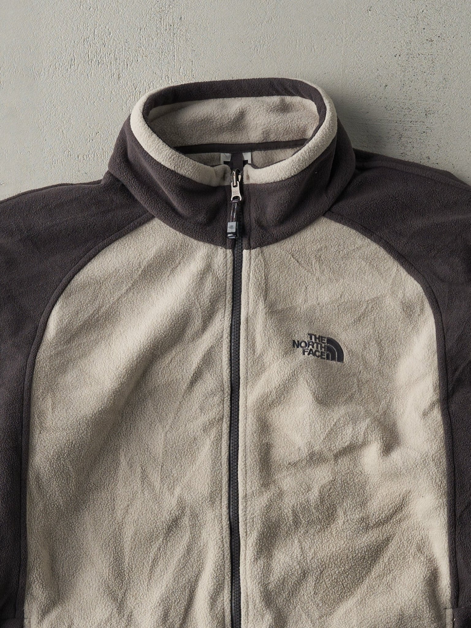 Vintage Y2K Beige The North Face Zip Up Fleece Sweater (L)