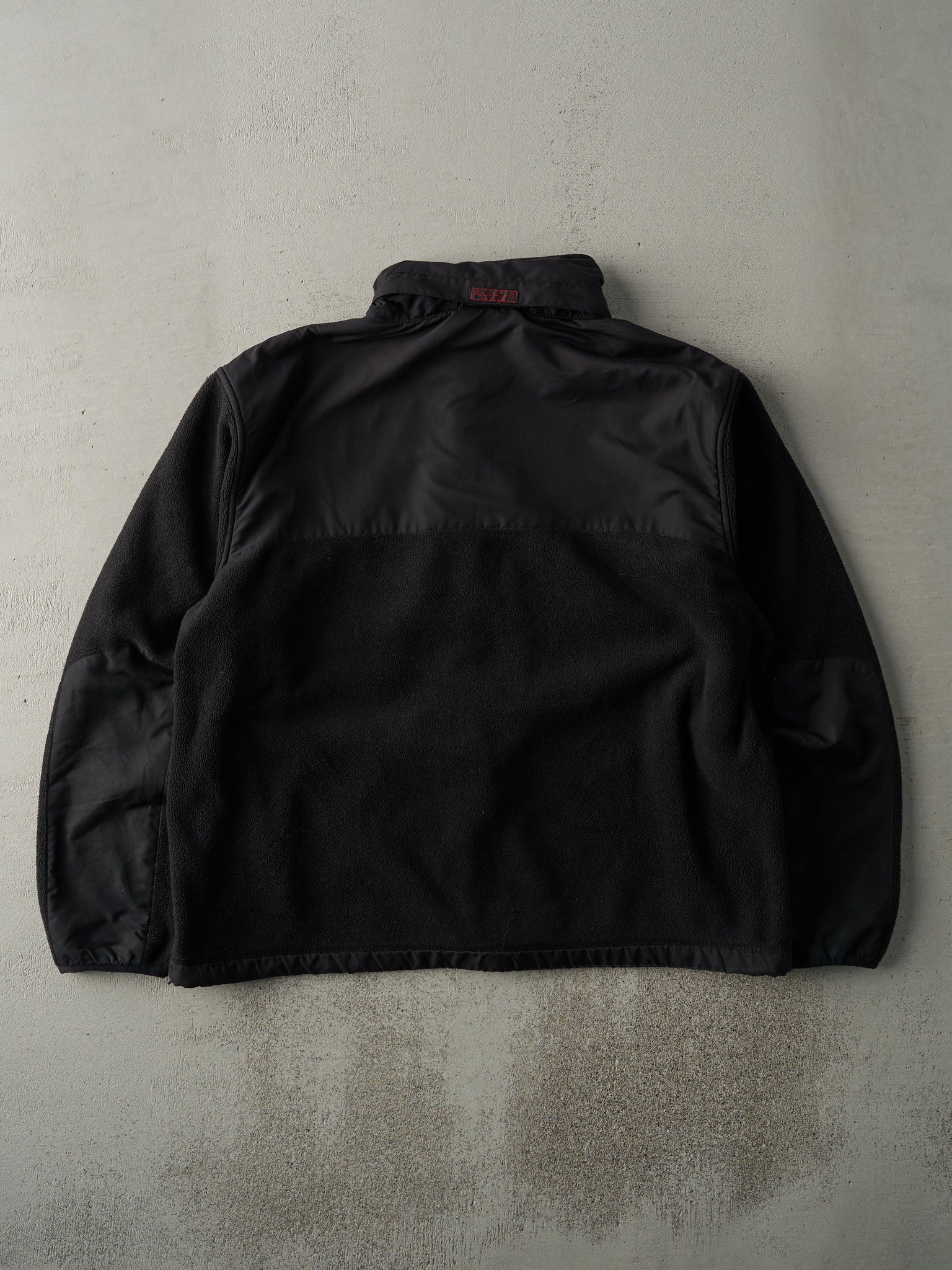 Vintage 90s Black Polo by Ralph Lauren Zip Up Fleece Jacket (L)