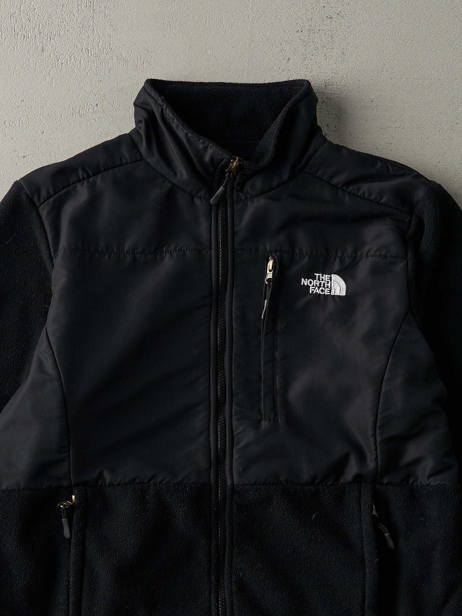 Vintage 90s Black The North Face Zip Up Fleece Jacket (S/M)