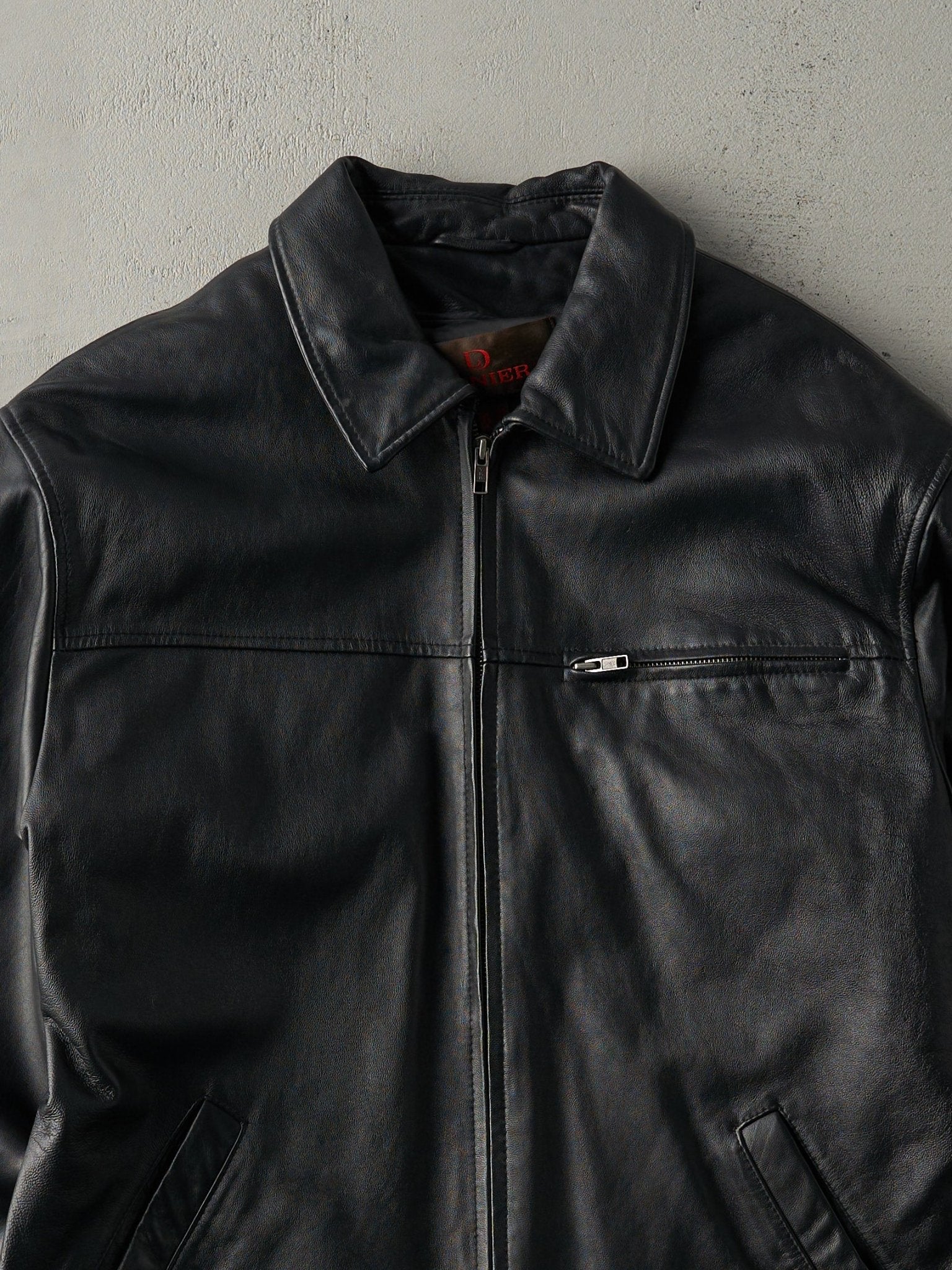 Vintage Y2K Black Danier Long Leather Jacket (M)
