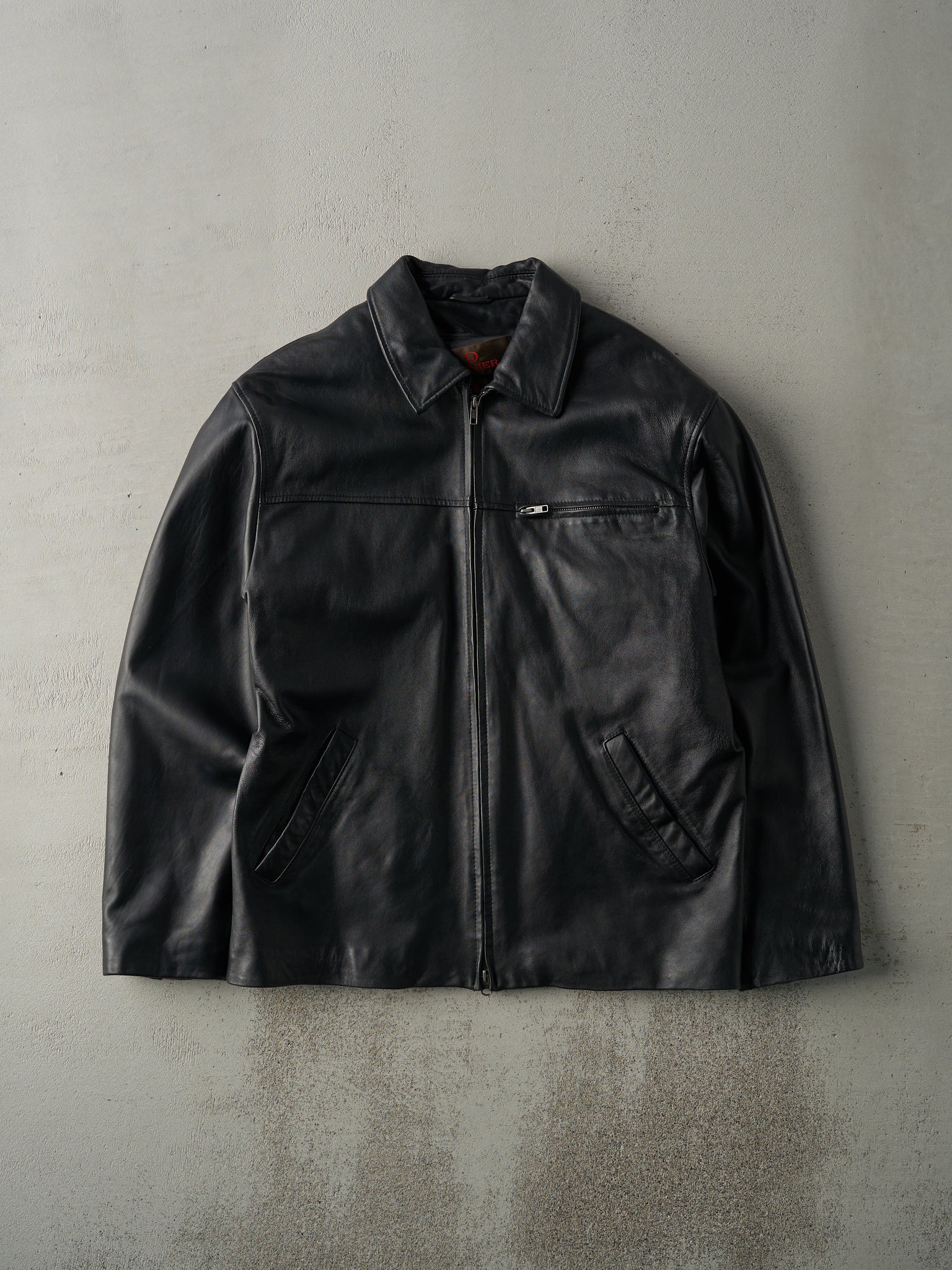 Vintage Y2K Black Danier Long Leather Jacket (M)