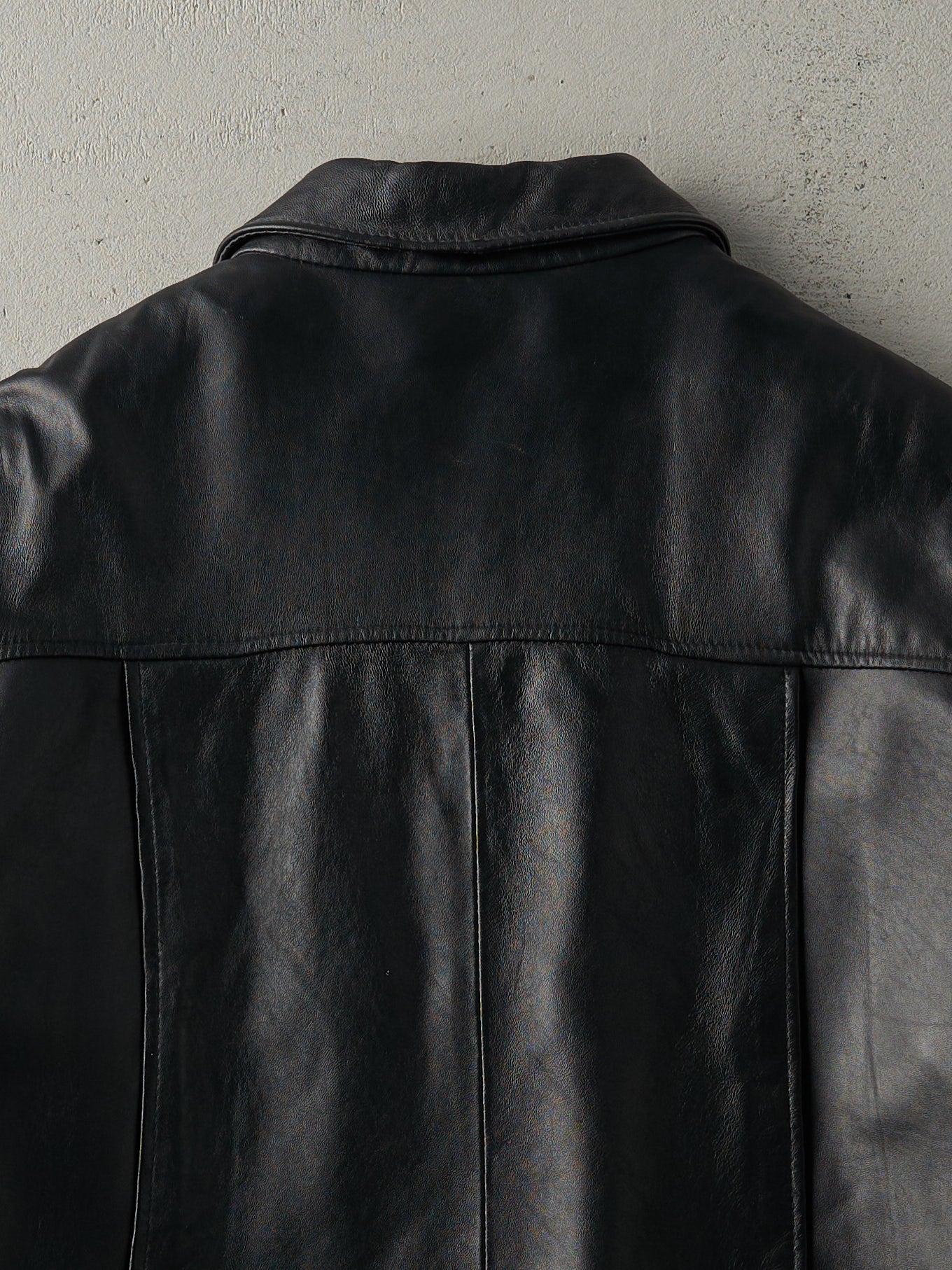 Vintage Y2K Black Danier Long Leather Jacket (M)