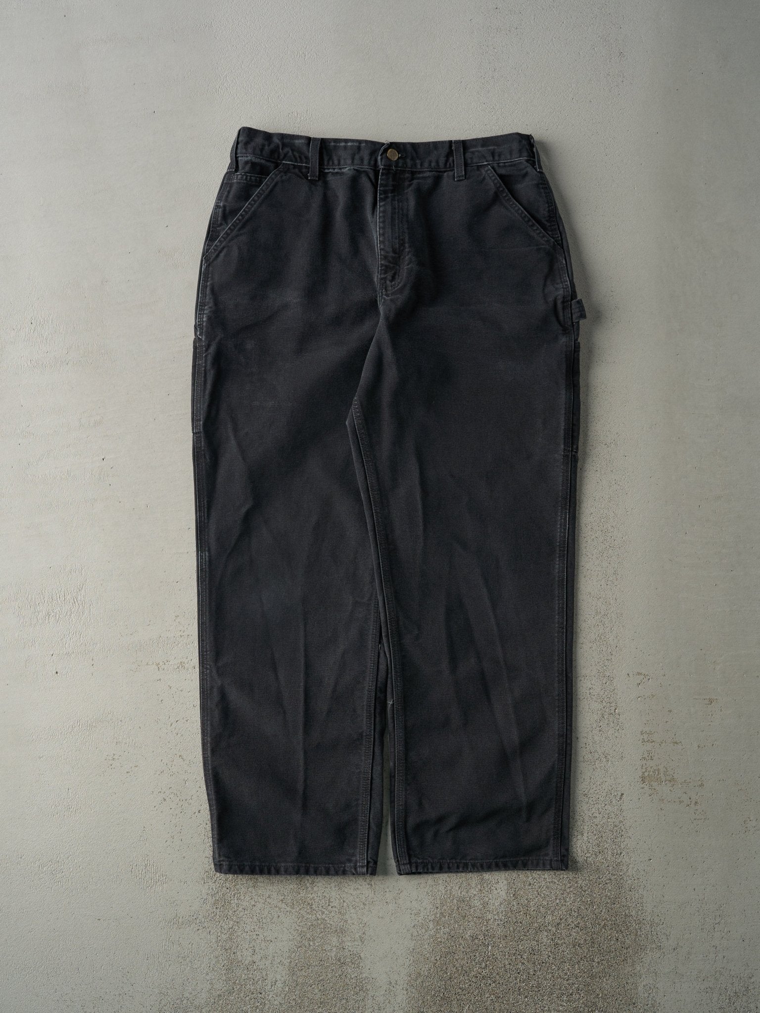 Vintage Y2K Faded Black Dungaree Fit Carhartt Carpenter Pants (34x30.5)