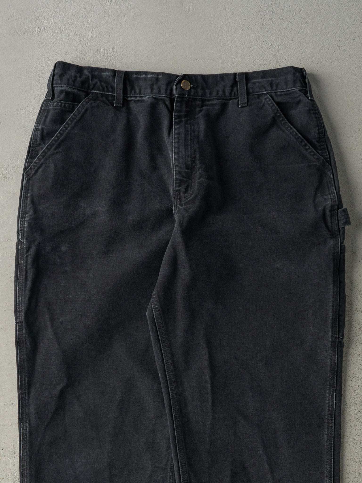 Vintage Y2K Faded Black Dungaree Fit Carhartt Carpenter Pants (34x30.5)