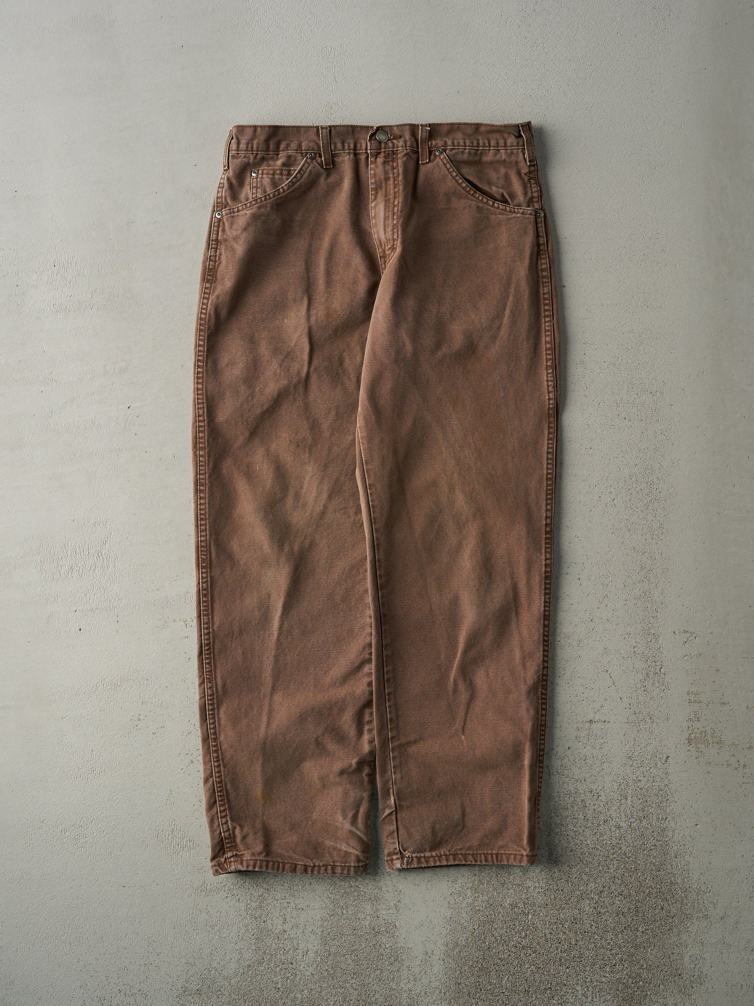 Vintage Y2K Faded Brown Dickies Workwear Pants (33x30)