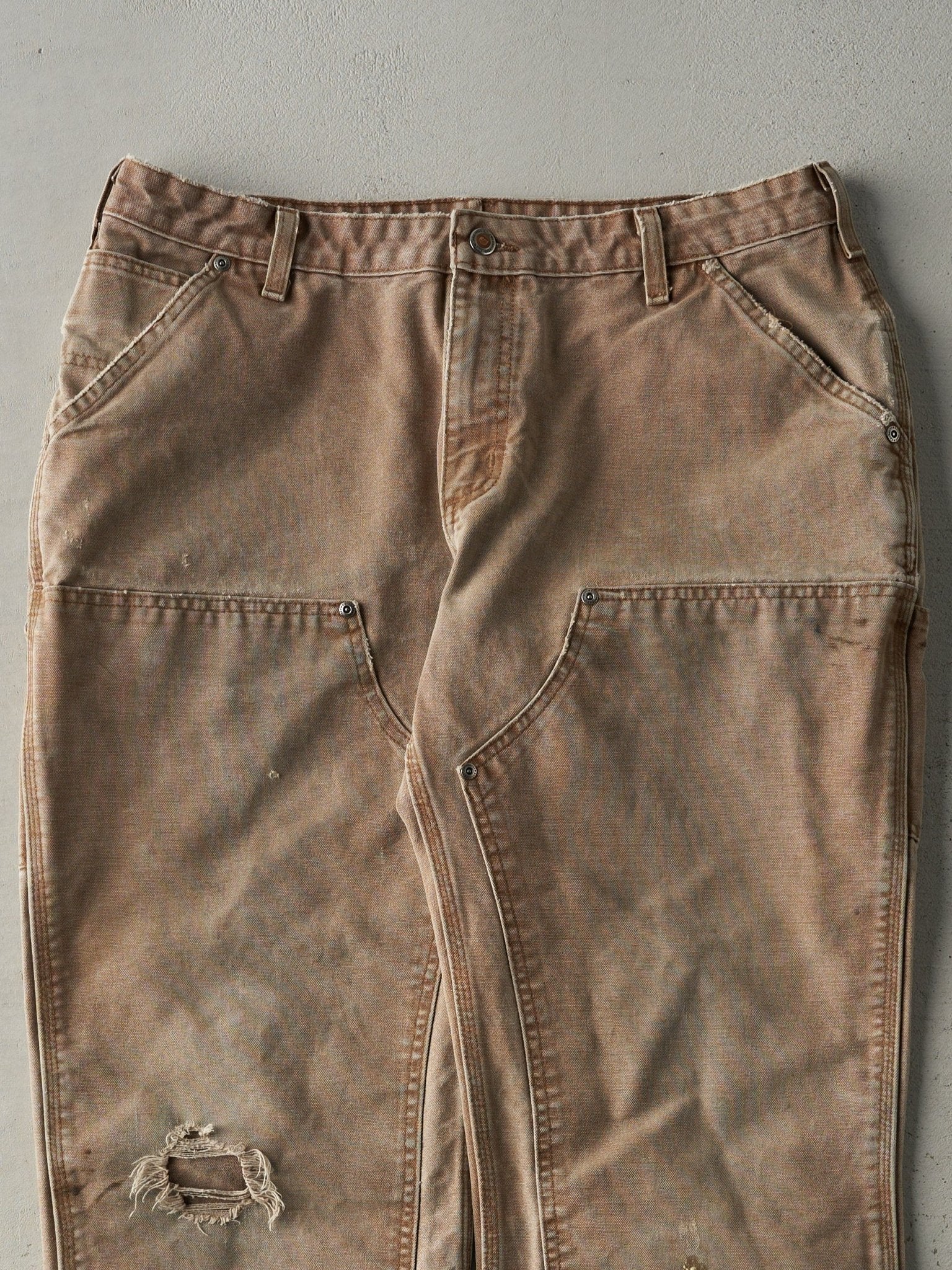 Vintage Y2K Beige Carhartt Double Knee Carpenter Pants (36x30)