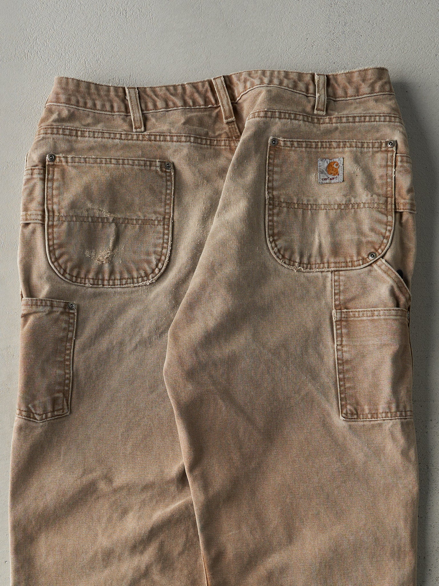 Vintage Y2K Beige Carhartt Double Knee Carpenter Pants (36x30)