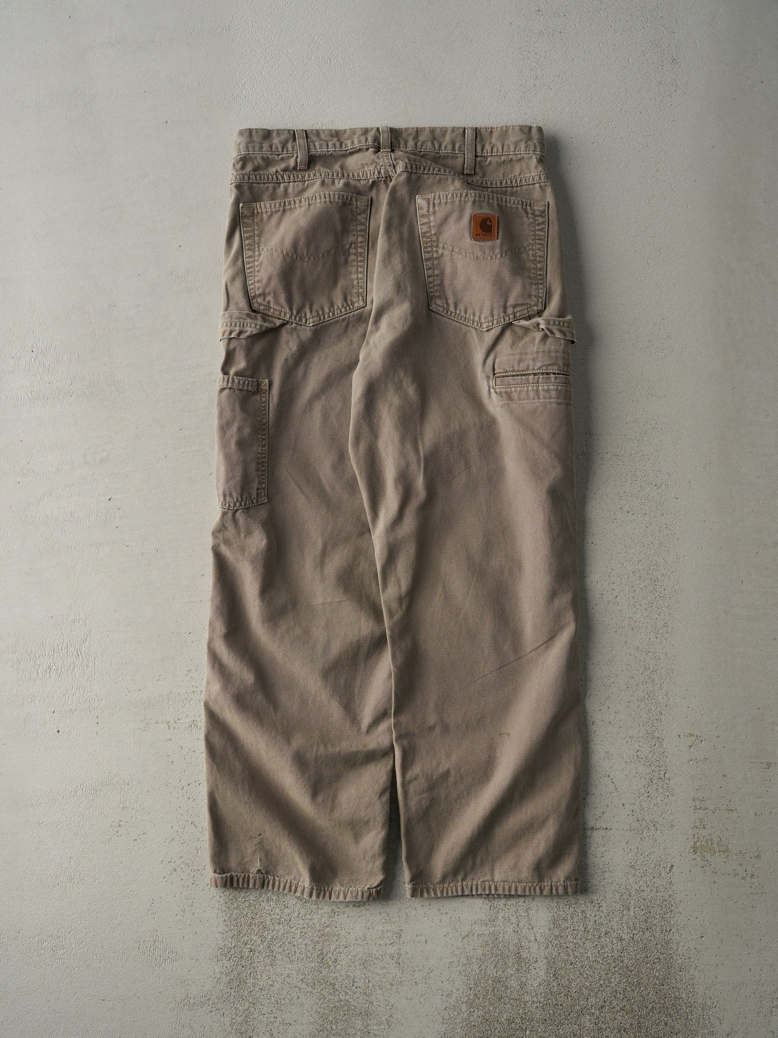 Vintage Y2K Washed Brown Carhartt Light Weight Carpenter Pants (32x29.5)