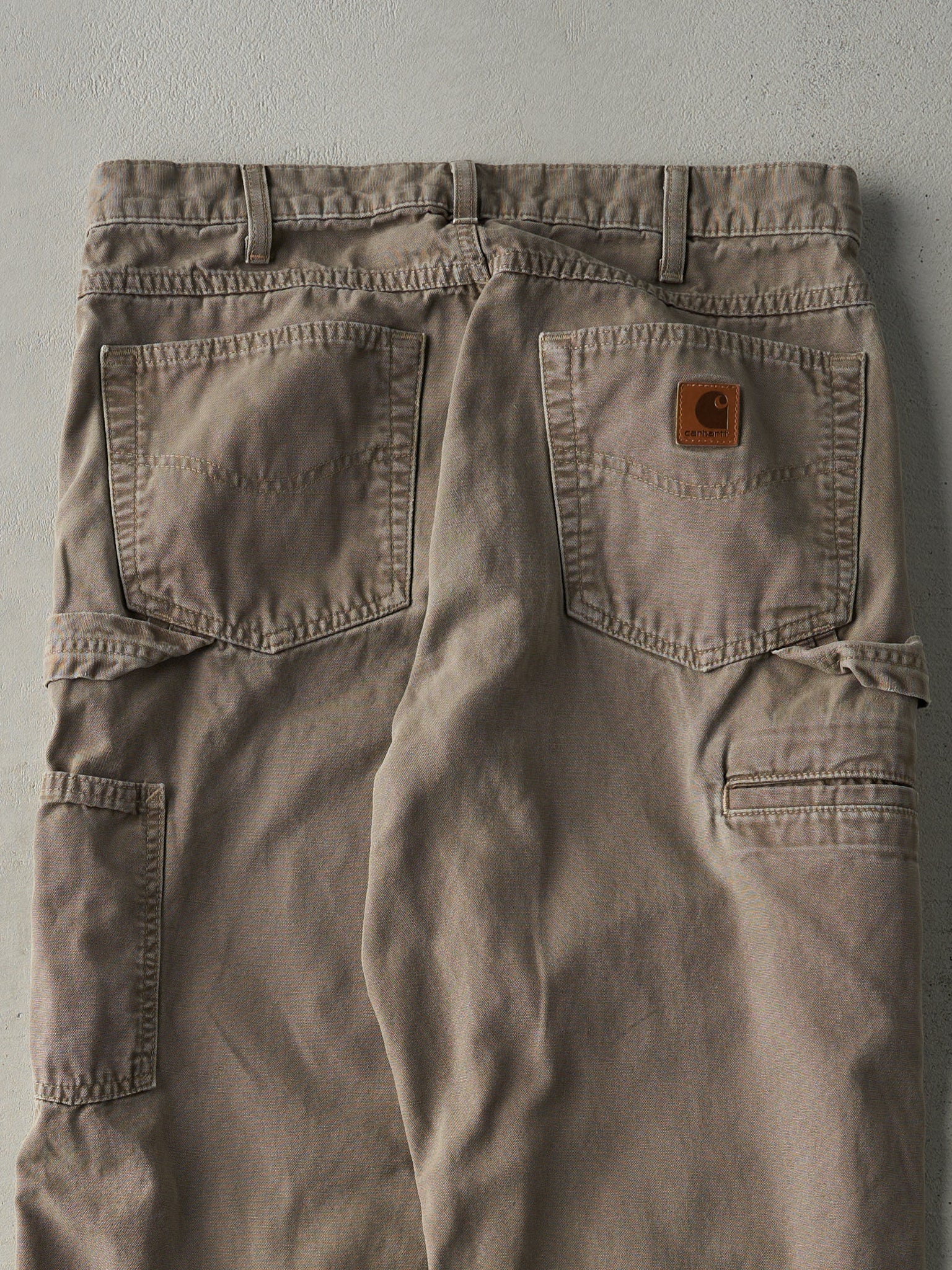 Vintage Y2K Washed Brown Carhartt Light Weight Carpenter Pants (32x29.5)
