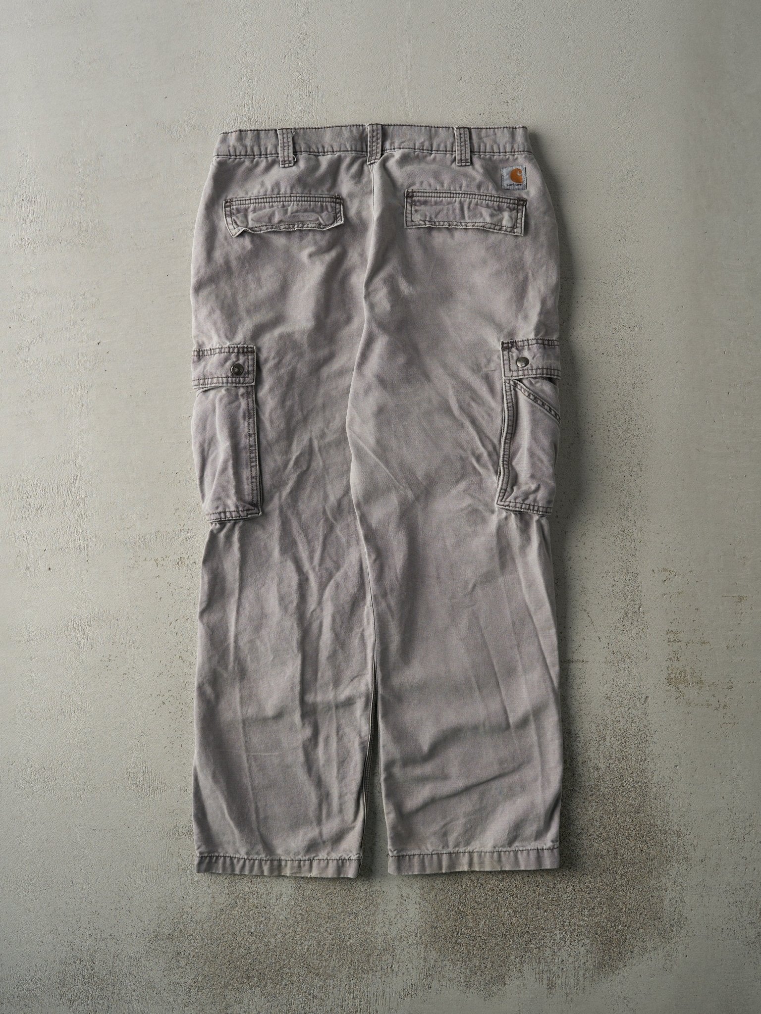 Vintage Y2K Grey Carhartt Light Weight Cargo Work Pants (34x28.5)