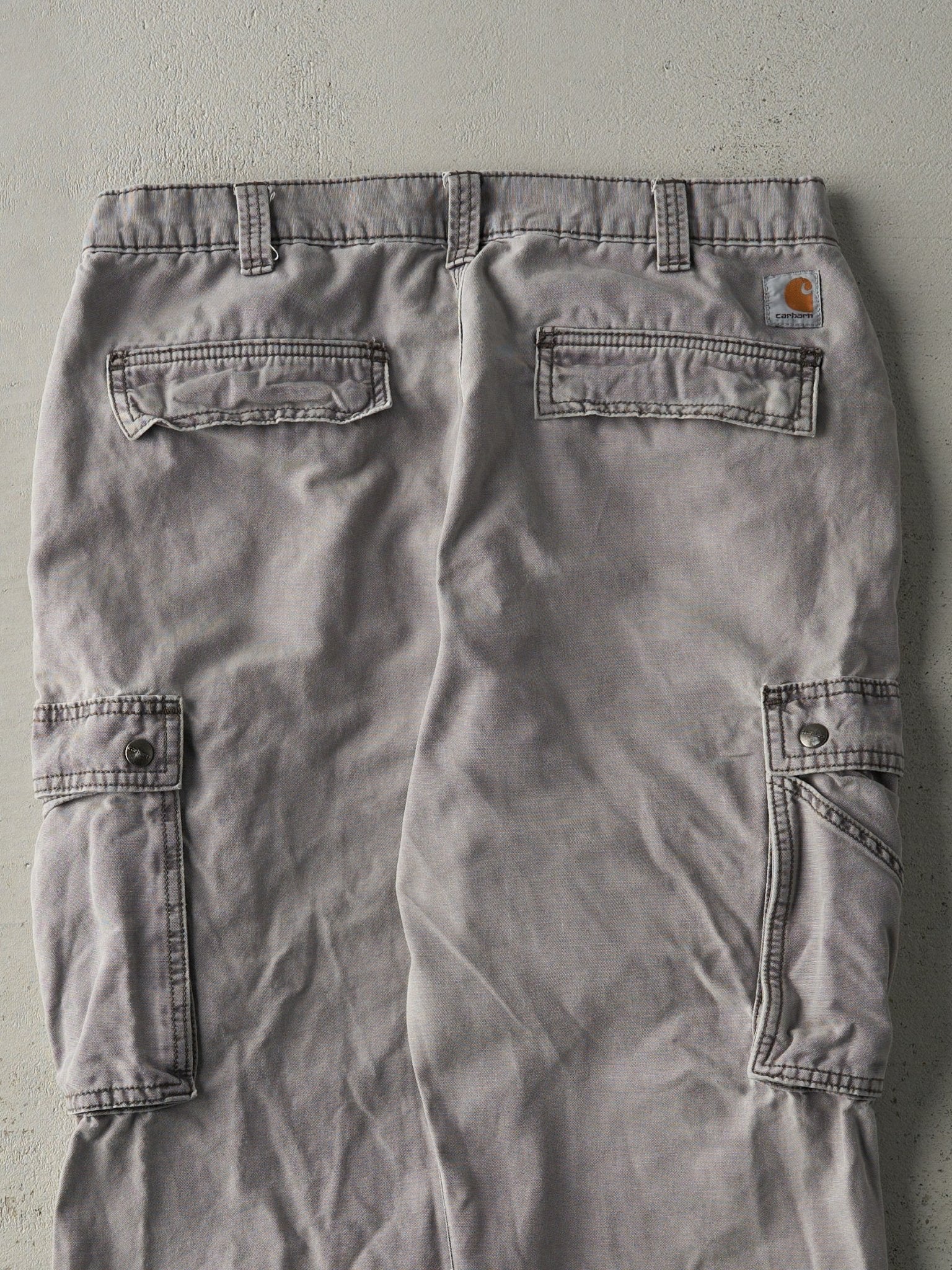 Vintage Y2K Grey Carhartt Light Weight Cargo Work Pants (34x28.5)