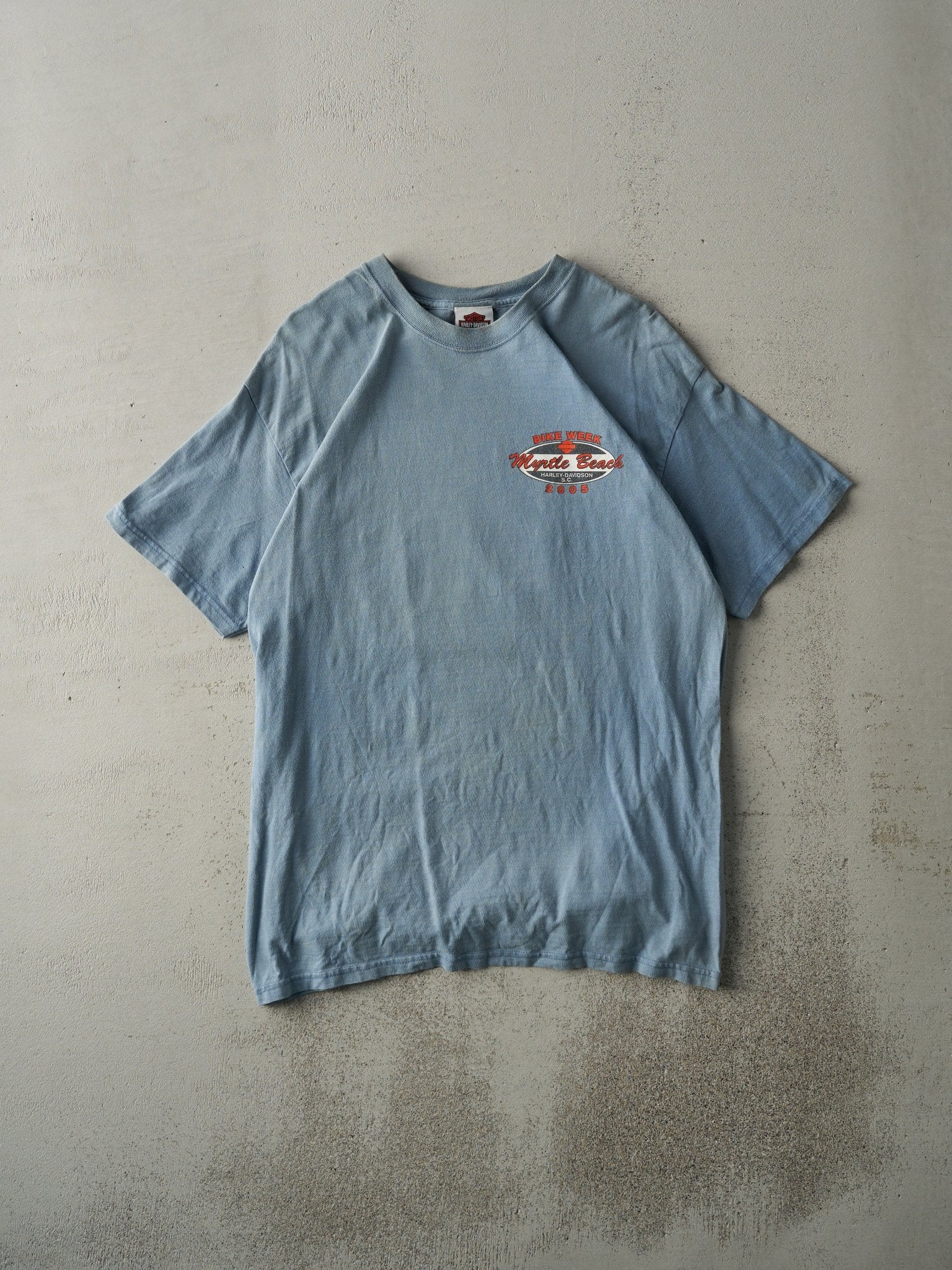 Vintage 05' Slate Blue Myrtle Beach Bike Week Harley Davidson Tee (M)