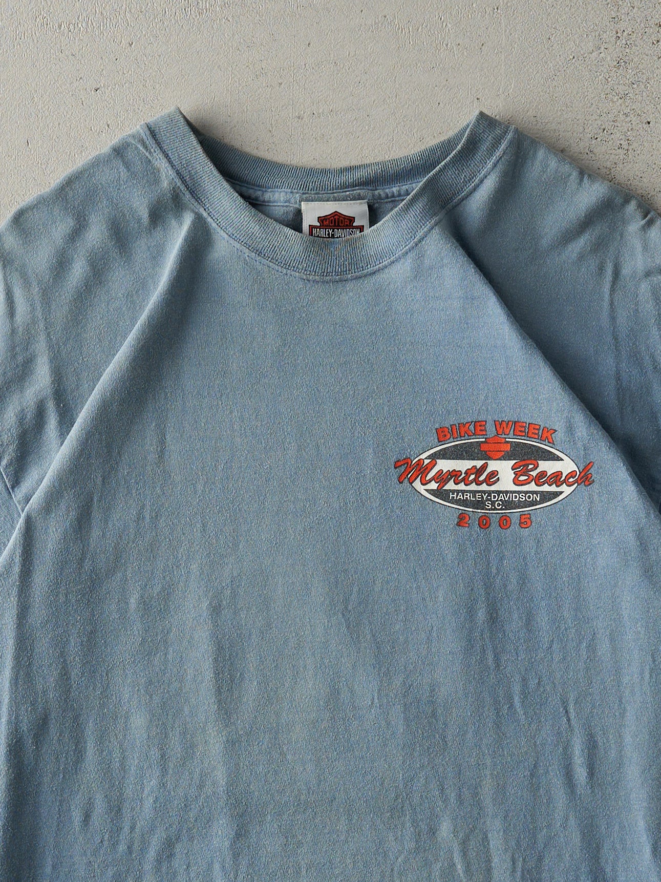 Vintage 05' Slate Blue Myrtle Beach Bike Week Harley Davidson Tee (M)