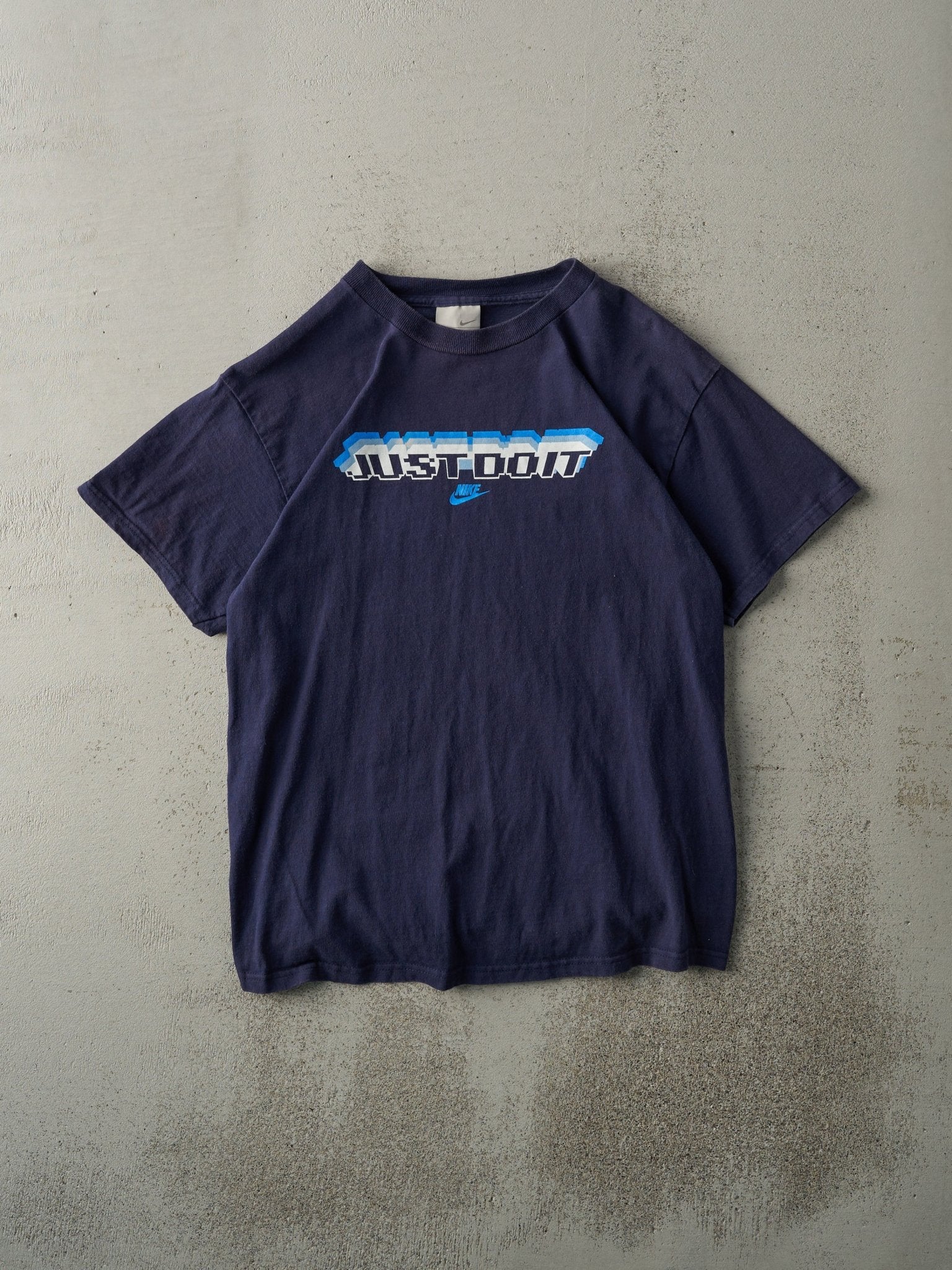 Vintage Y2K Navy Blue Nike Just Do It Tee (S)