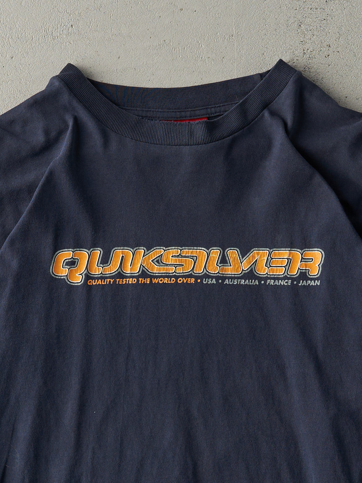 Vintage Y2K Navy Blue Quiksilver Logo Long Sleeve (M/L)