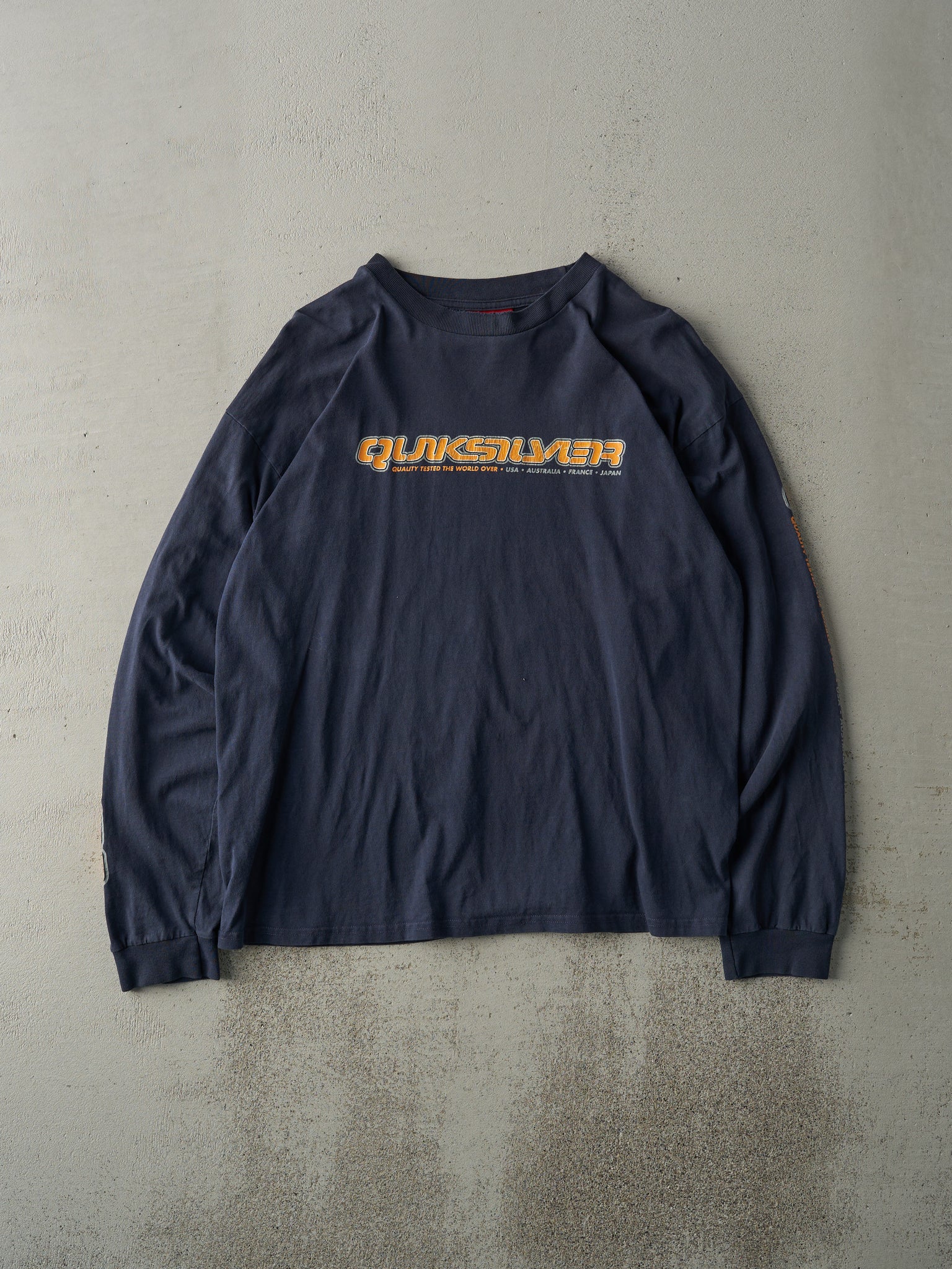 Vintage Y2K Navy Blue Quiksilver Logo Long Sleeve (M/L)