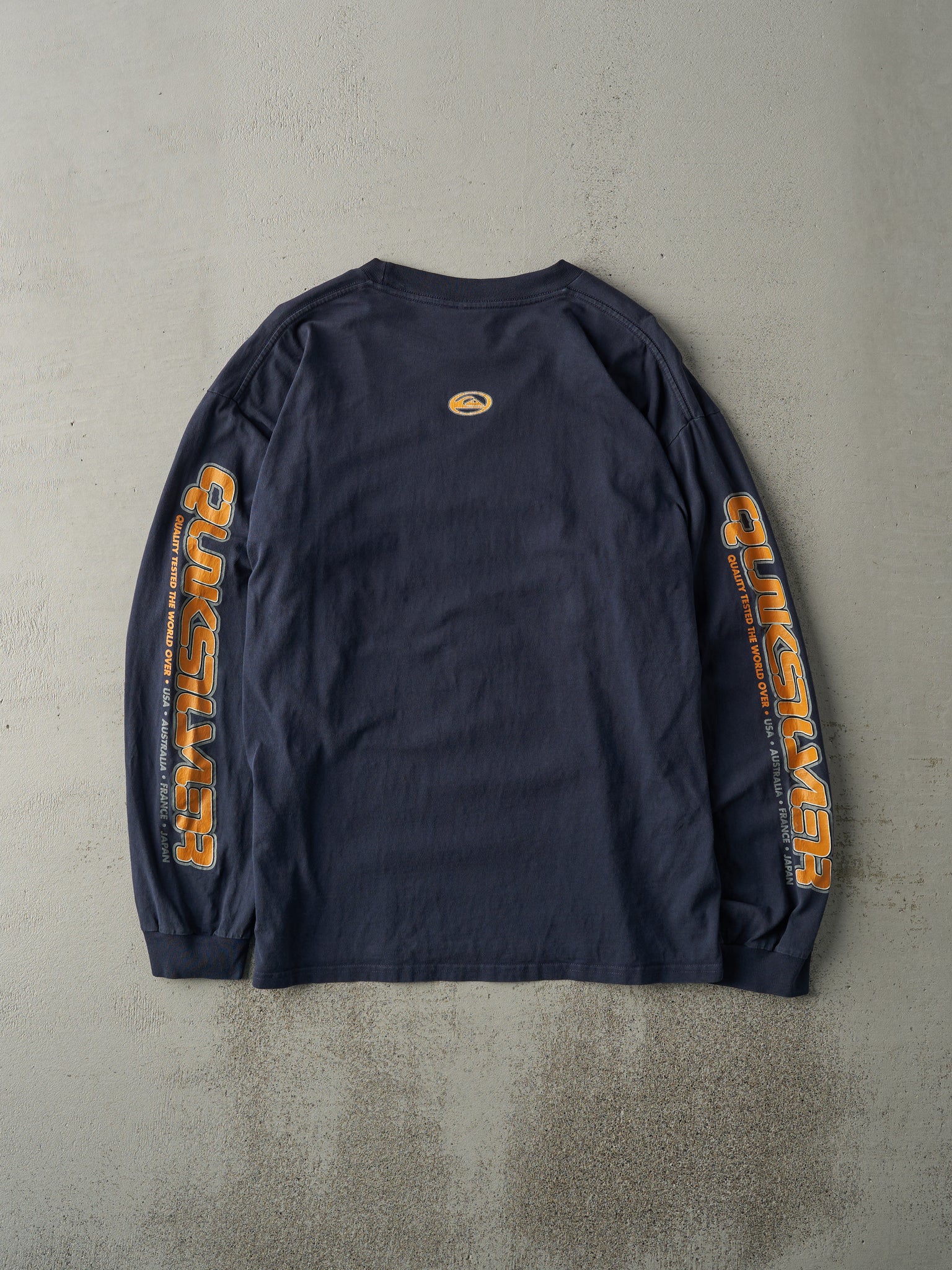 Vintage Y2K Navy Blue Quiksilver Logo Long Sleeve (M/L)