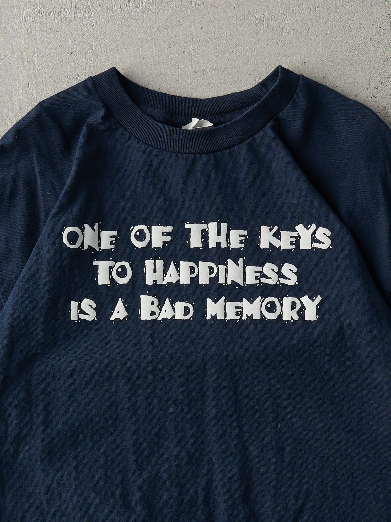 Vintage Y2K Blue "One of the Keys To Happiness" Tee (M)