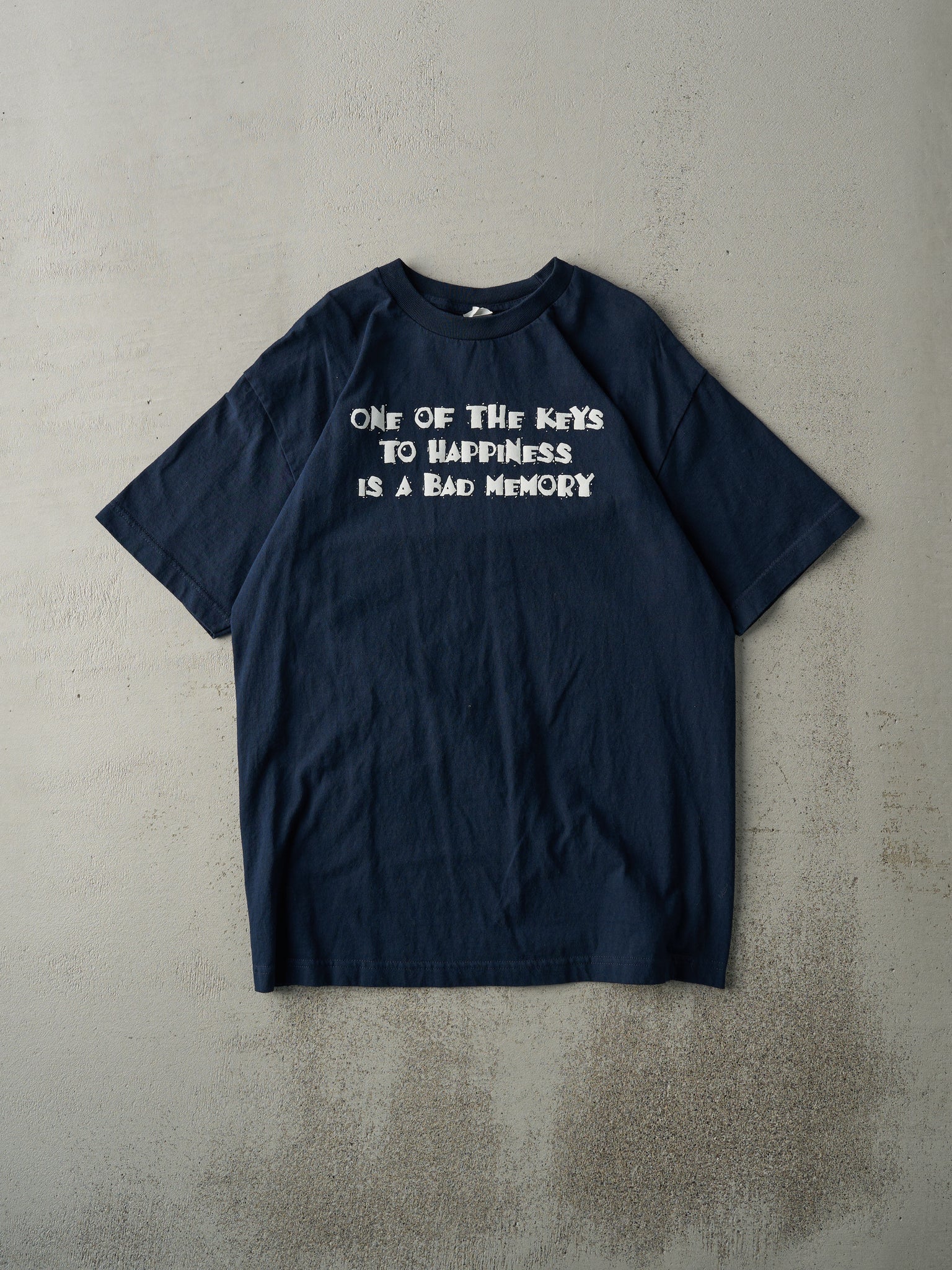 Vintage Y2K Blue "One of the Keys To Happiness" Tee (M)