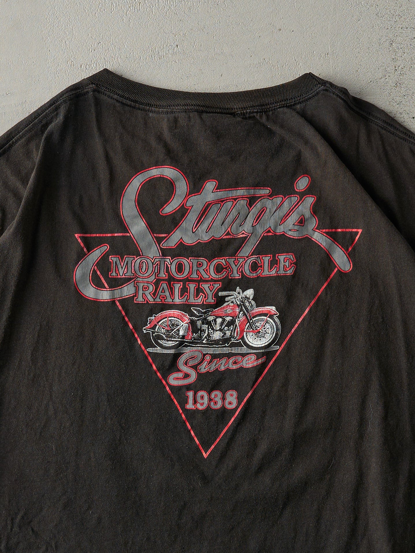 Vintage 00' Sun Faded Black The Broken Spoke Saloon Bike Rally Tee (XXL)