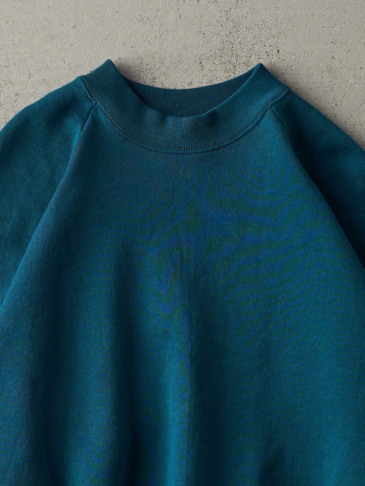 Vintage 90s Teal Blank Boxy Crewneck (M)