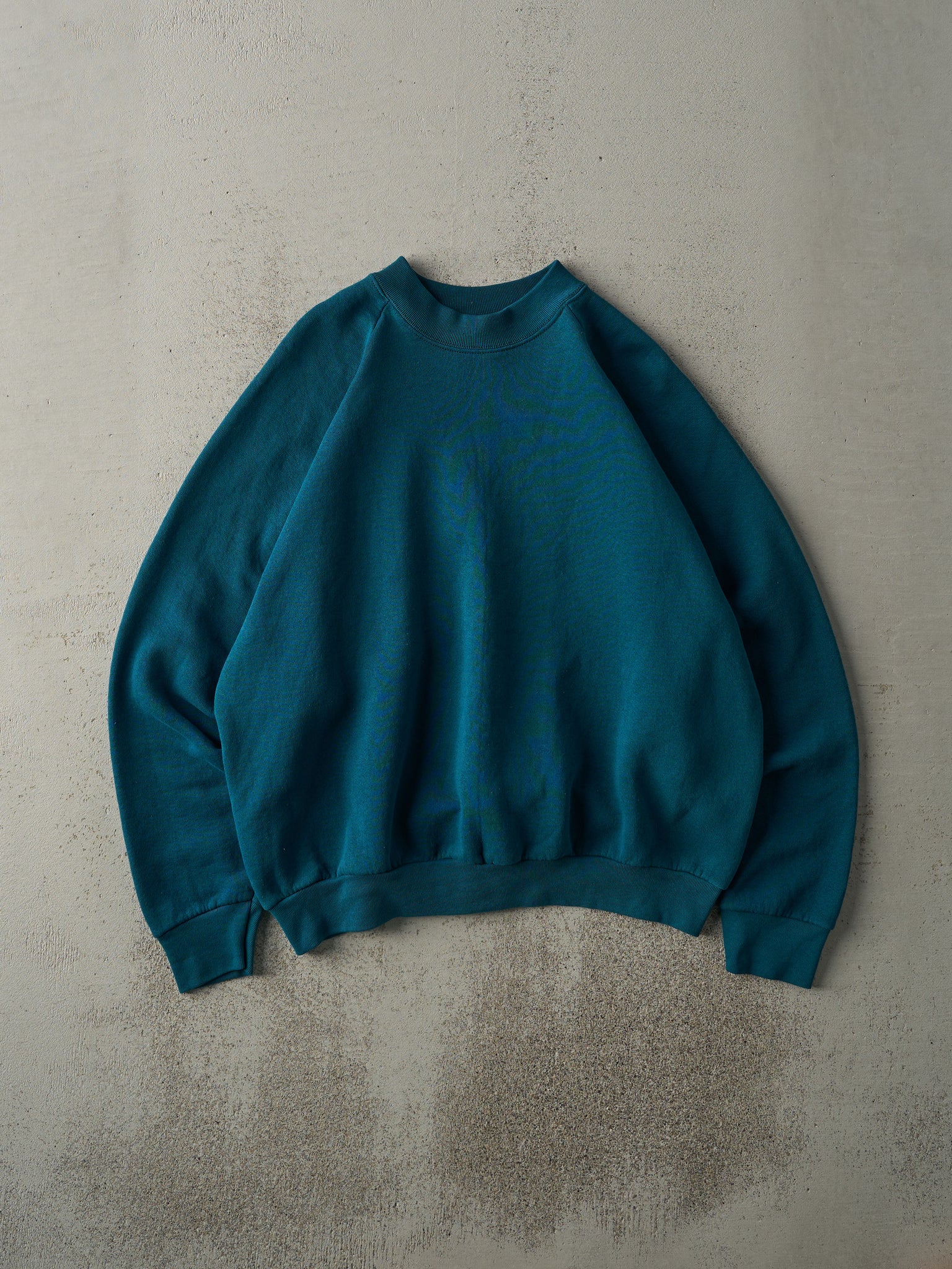 Vintage 90s Teal Blank Boxy Crewneck (M)