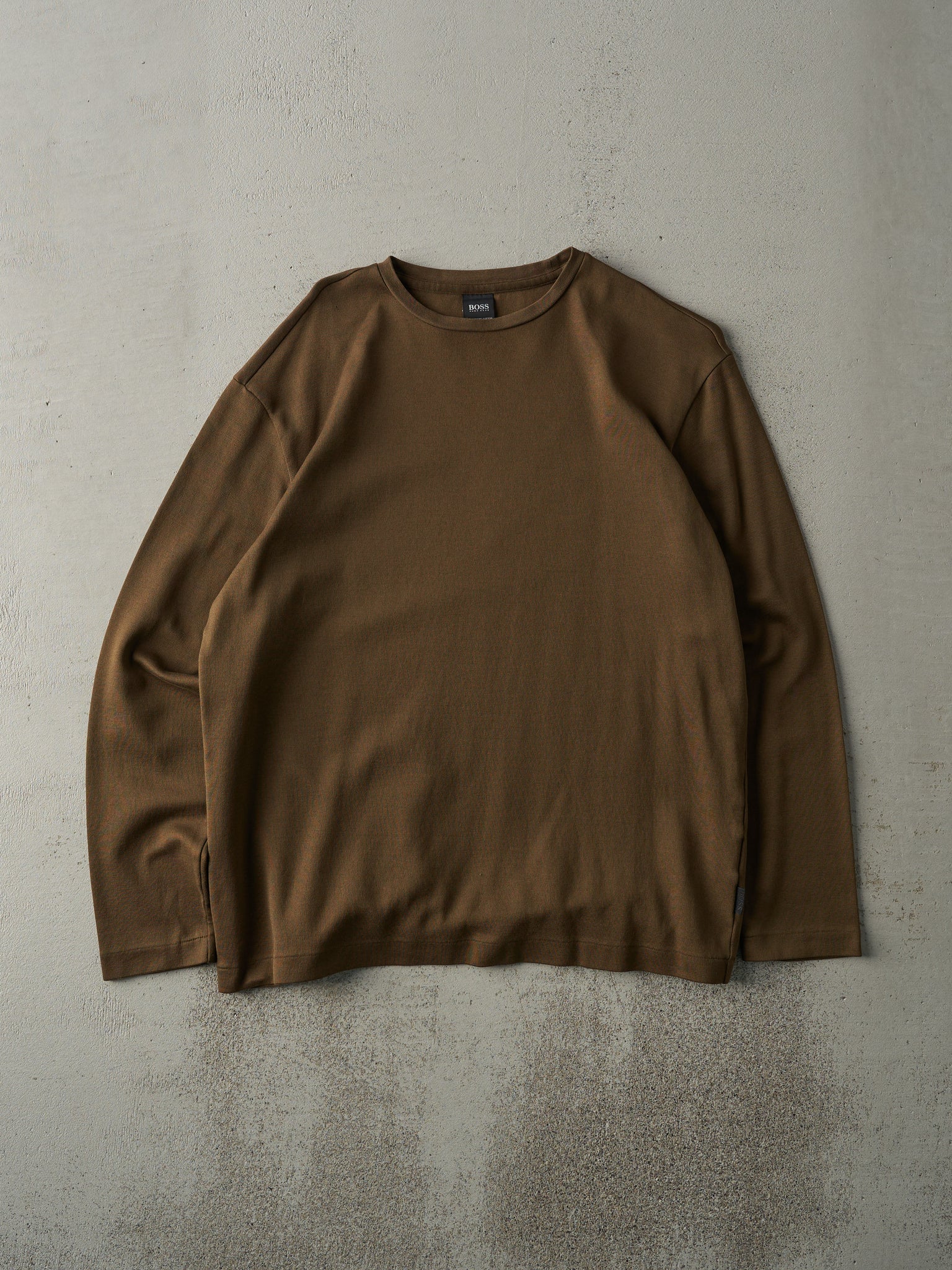 Vintage Y2K Brown Hugo Boss Blank Long Sleeve (M)