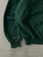 Vintage 90s Forest Green Quarter Zip Blank Crewneck (M)