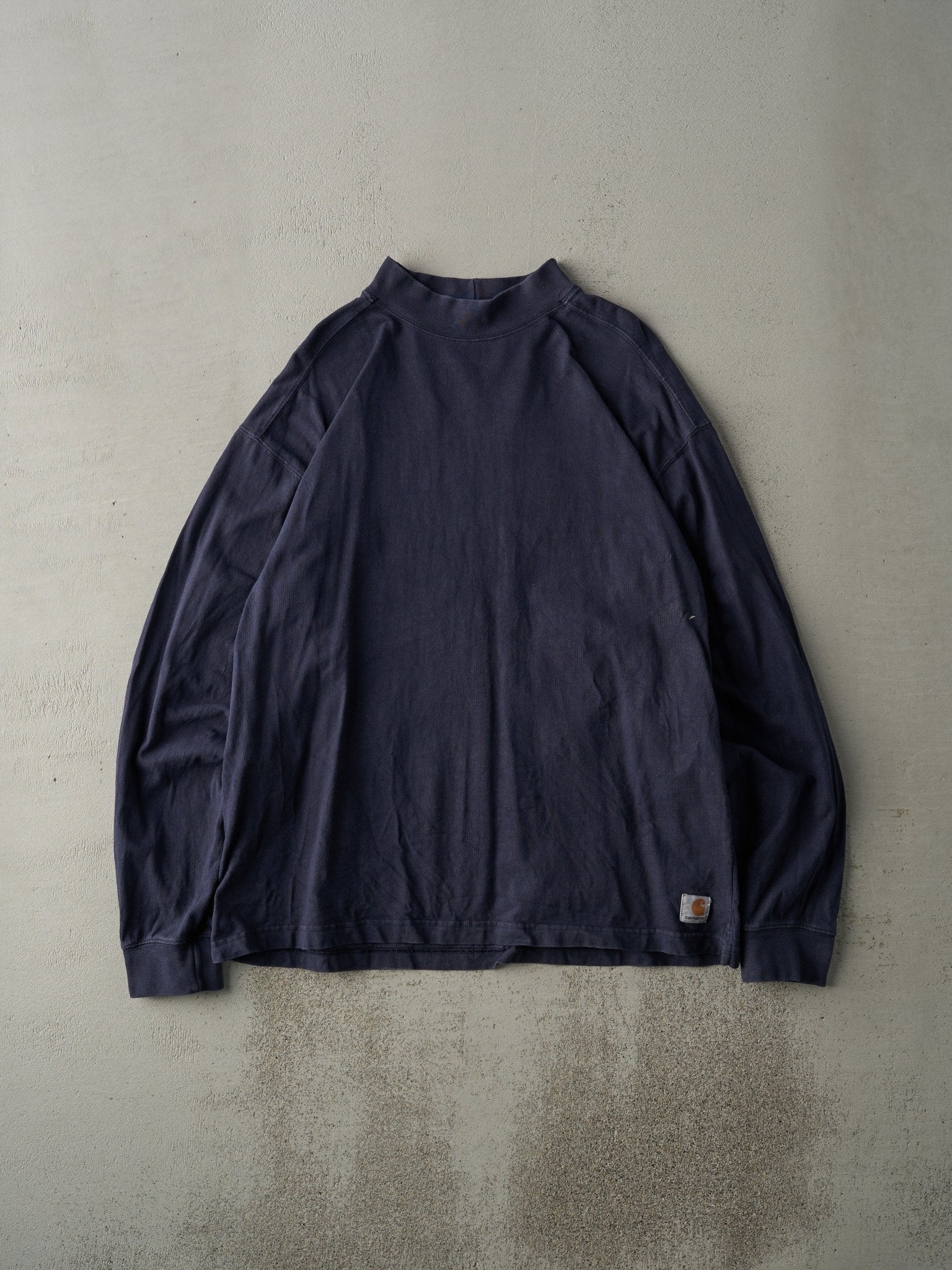 Vintage Y2K Navy Blue Mock Neck Carhartt Long Sleeve (L)
