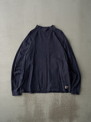 Vintage Y2K Navy Blue Mock Neck Carhartt Long Sleeve (L)