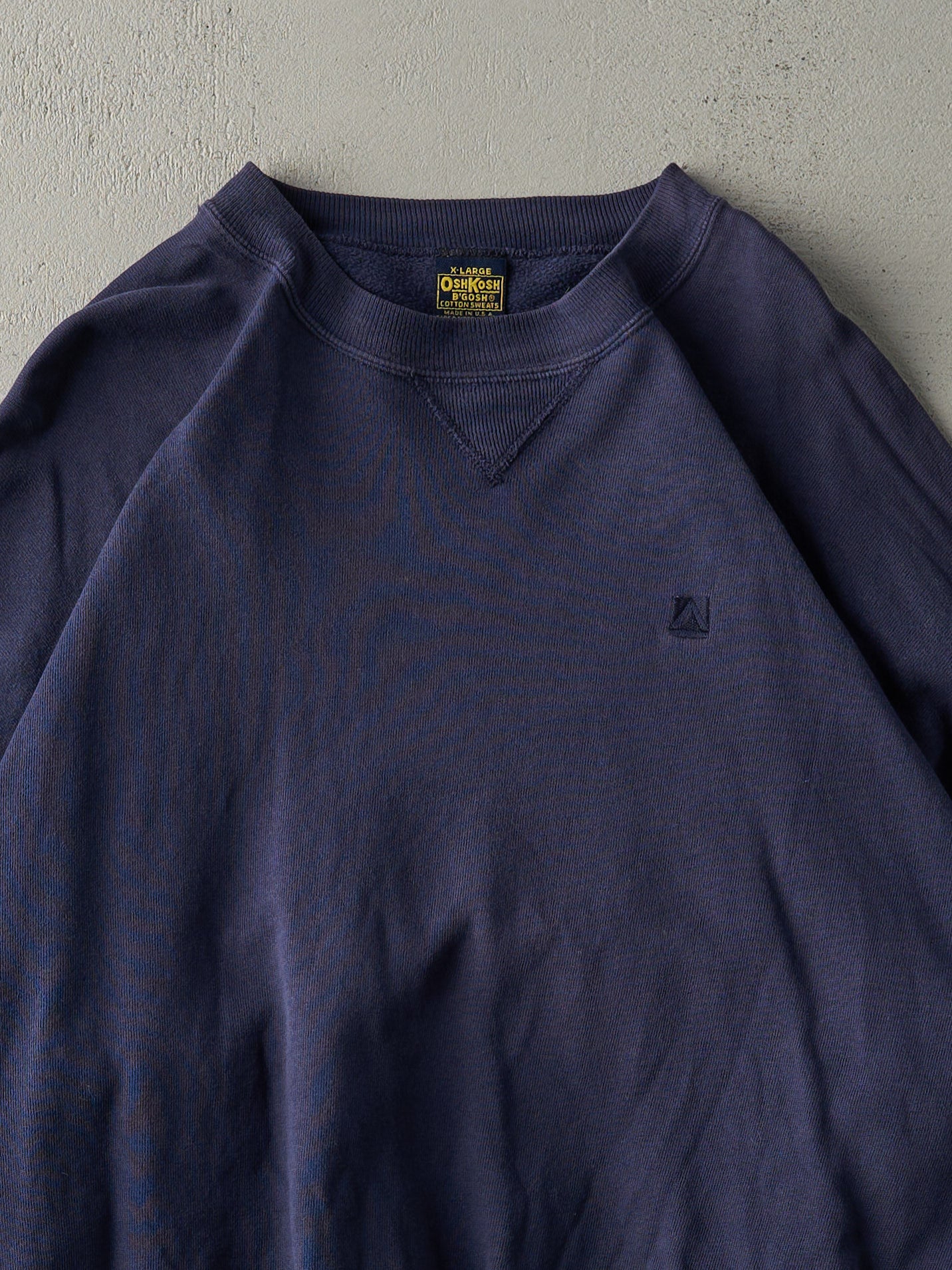 Vintage 90s Navy Blue Embroidered Logo Crewneck (L/XL)