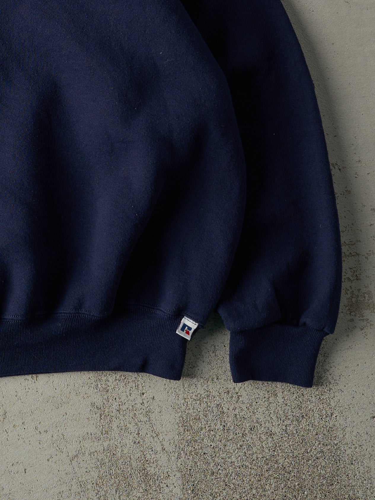 Vintage 90s Navy Blue Blank Russell Athletic Boxy Crewneck (XL)