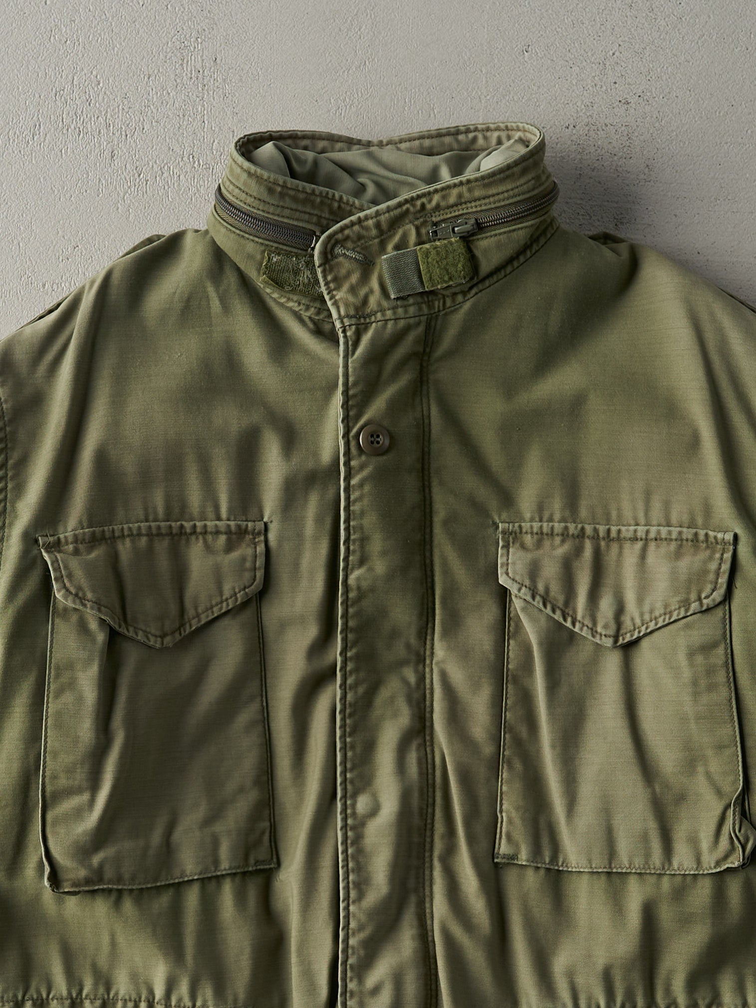 Vintage 80s Washed Green Military Jacket (M)