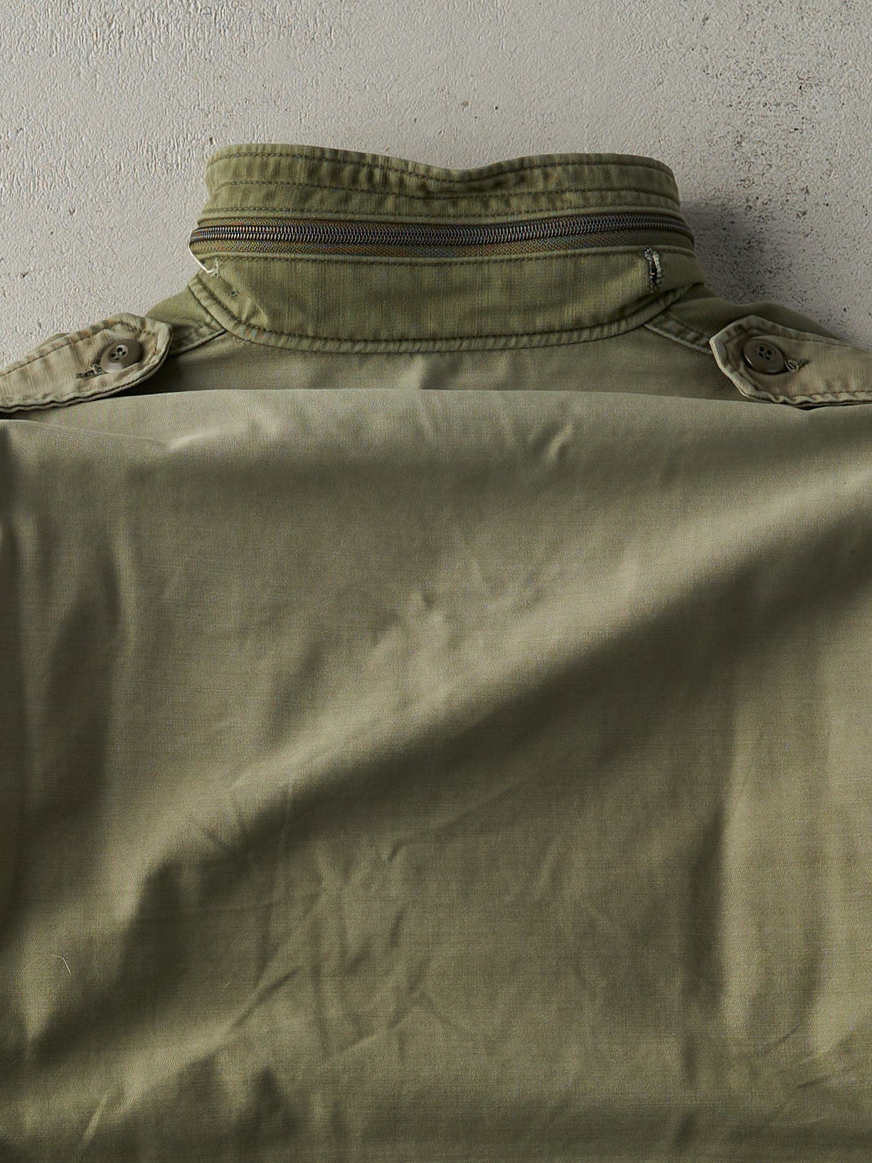 Vintage 80s Washed Green Military Jacket (M)